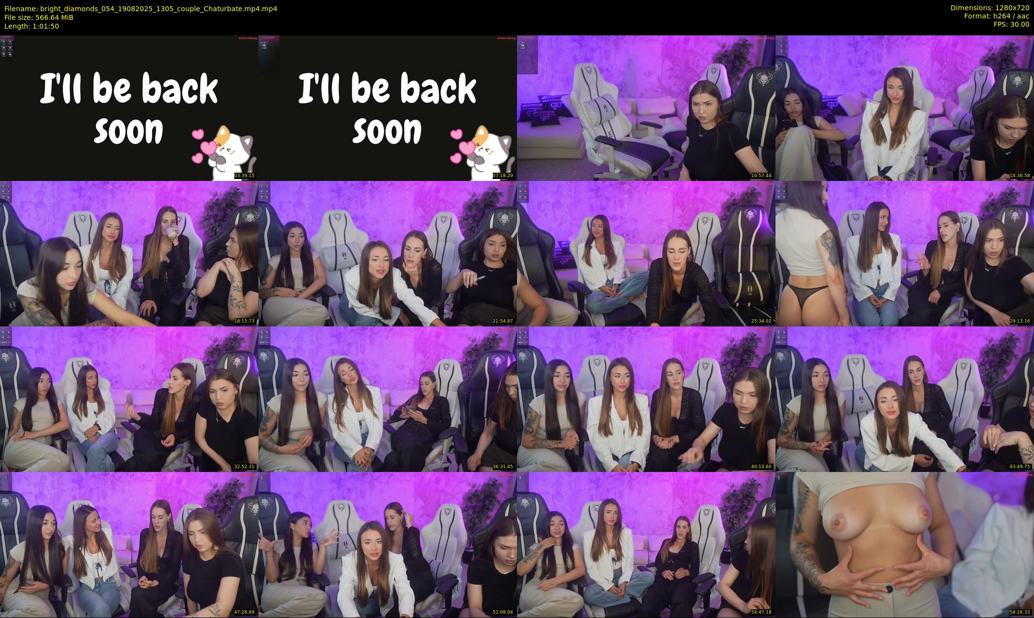 bright_diamonds_054 — 62 minute Chaturbate couple cam show recording, 720p, Aug 19, 2025