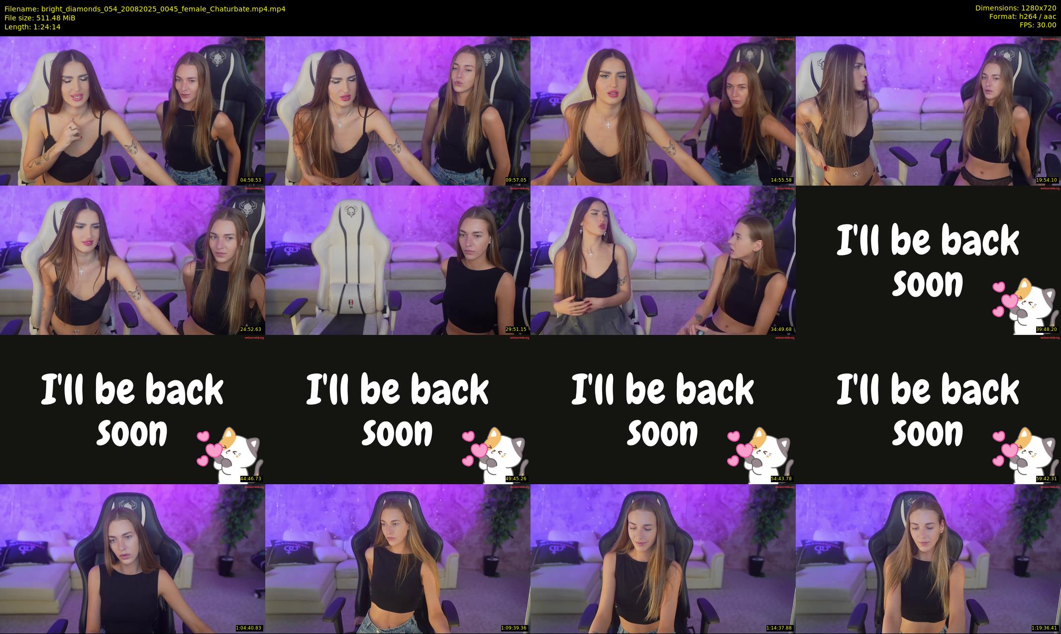 bright_diamonds_054 — 85 minute Chaturbate couple cam show recording, 720p, Aug 20, 2025
