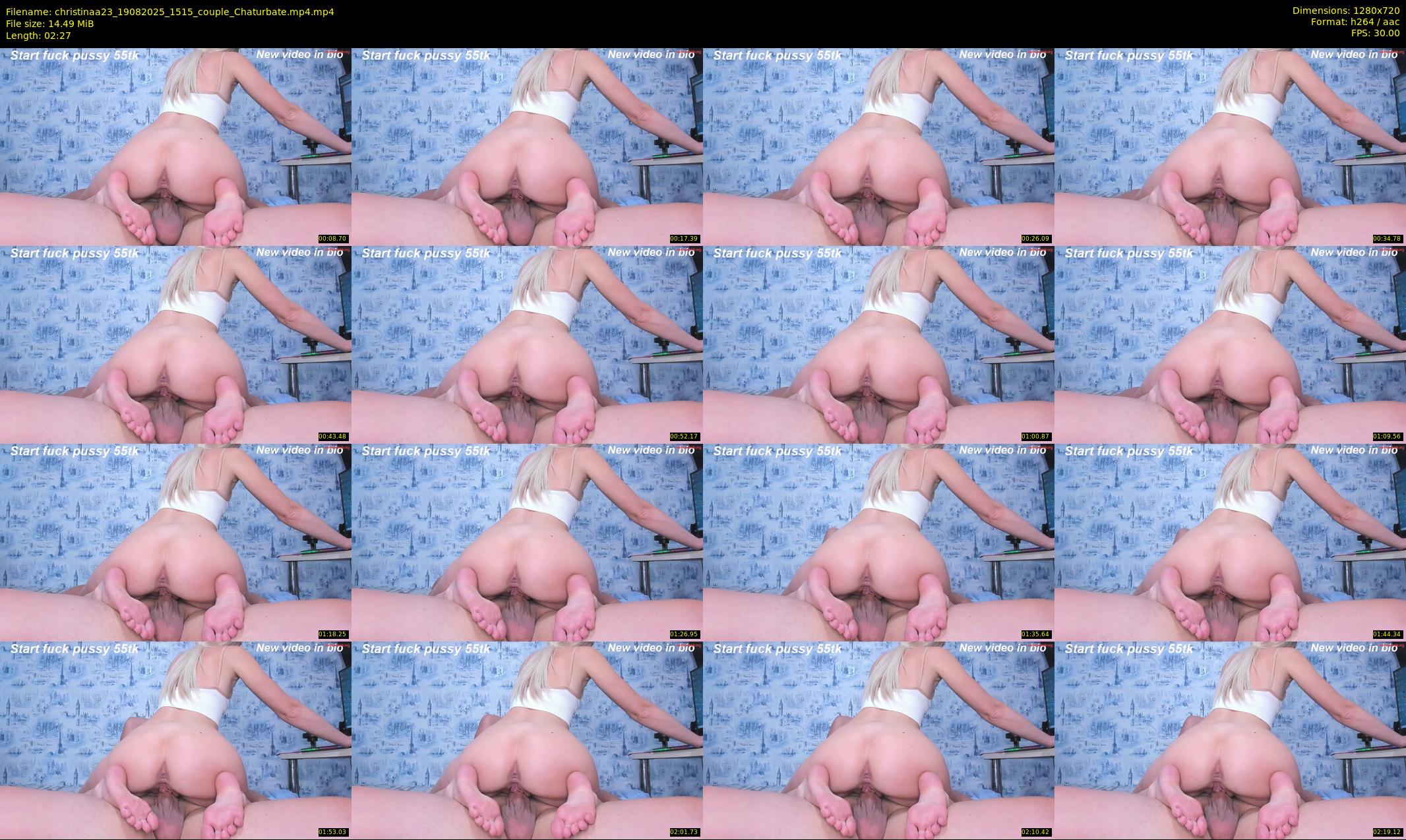christinaa23 — 3 minute Chaturbate couple cam show recording, 720p, Aug 19, 2025