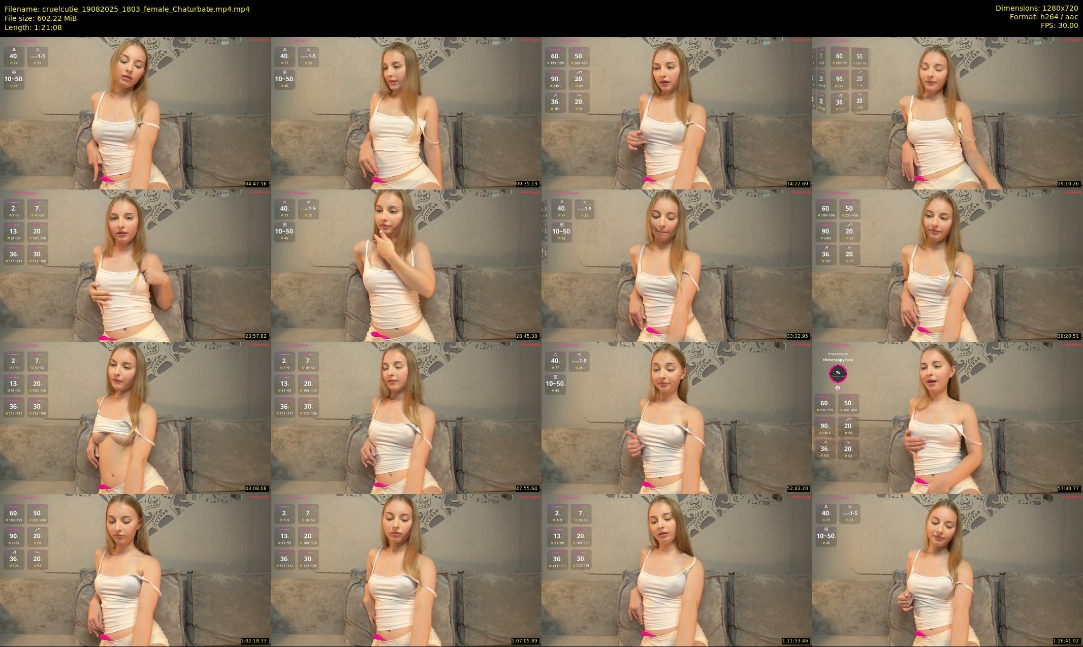 cruelcutie — 82 minute Chaturbate female cam show recording, 720p, Aug 19, 2025