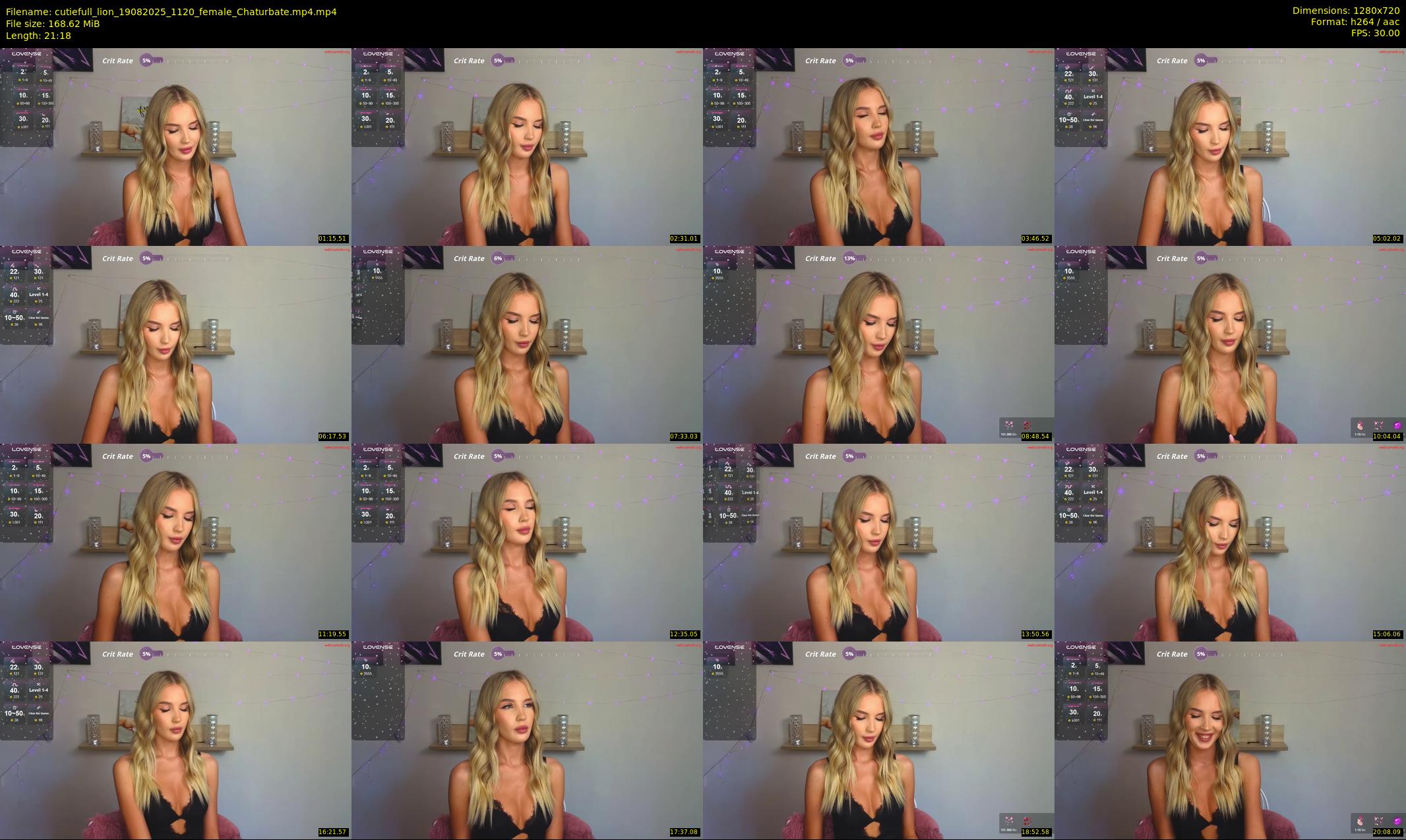 cutiefull_lion — 22 minute Chaturbate female cam show recording, 720p, Aug 19, 2025