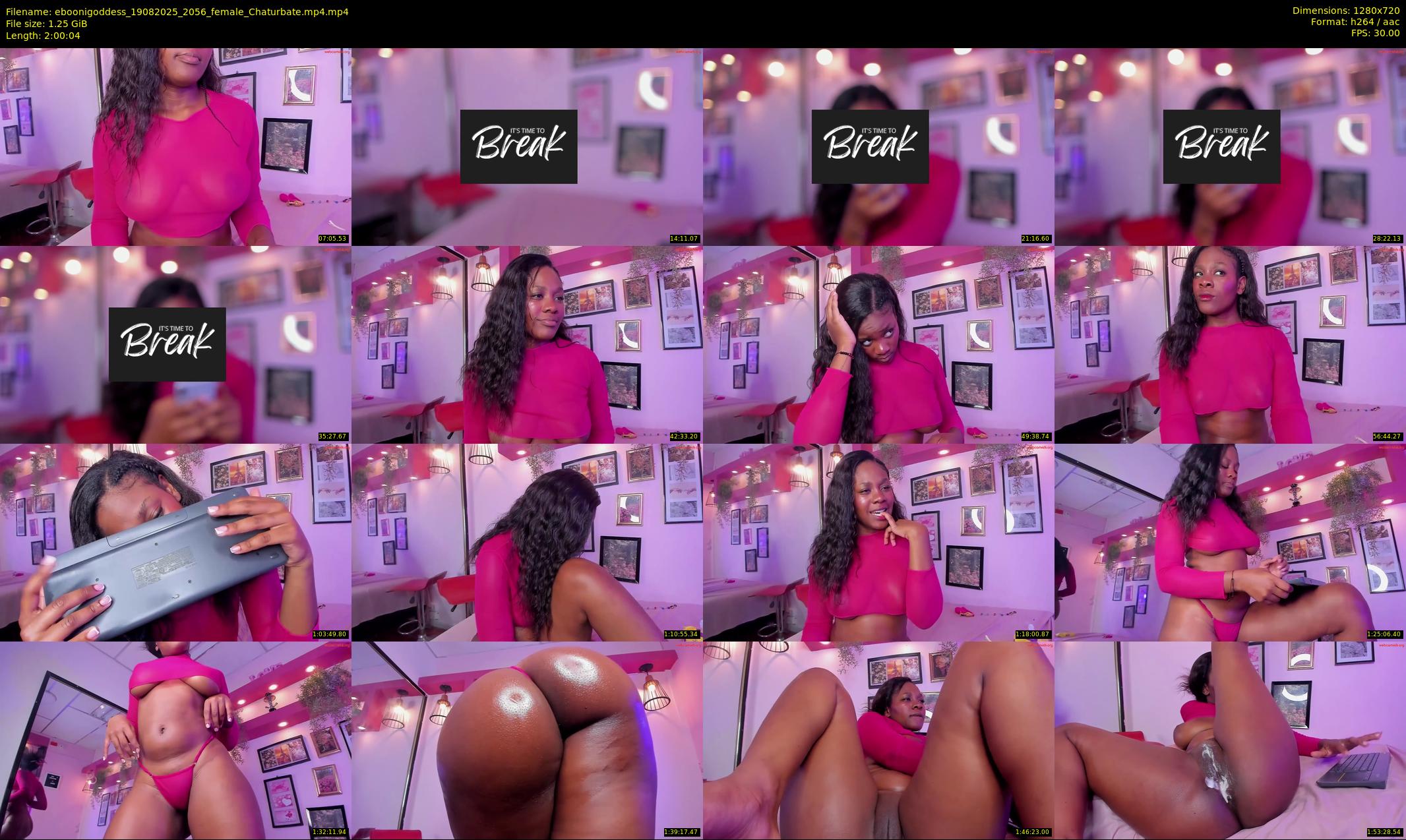eboonigoddess — 121 minute Chaturbate female cam show recording, 720p, Aug 19, 2025