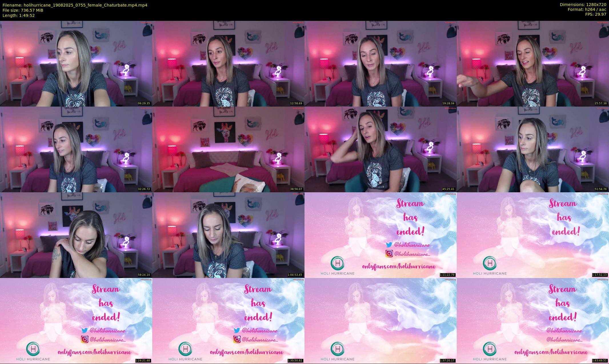 holihurricane — 110 minute Chaturbate female cam show recording, 720p, Aug 19, 2025