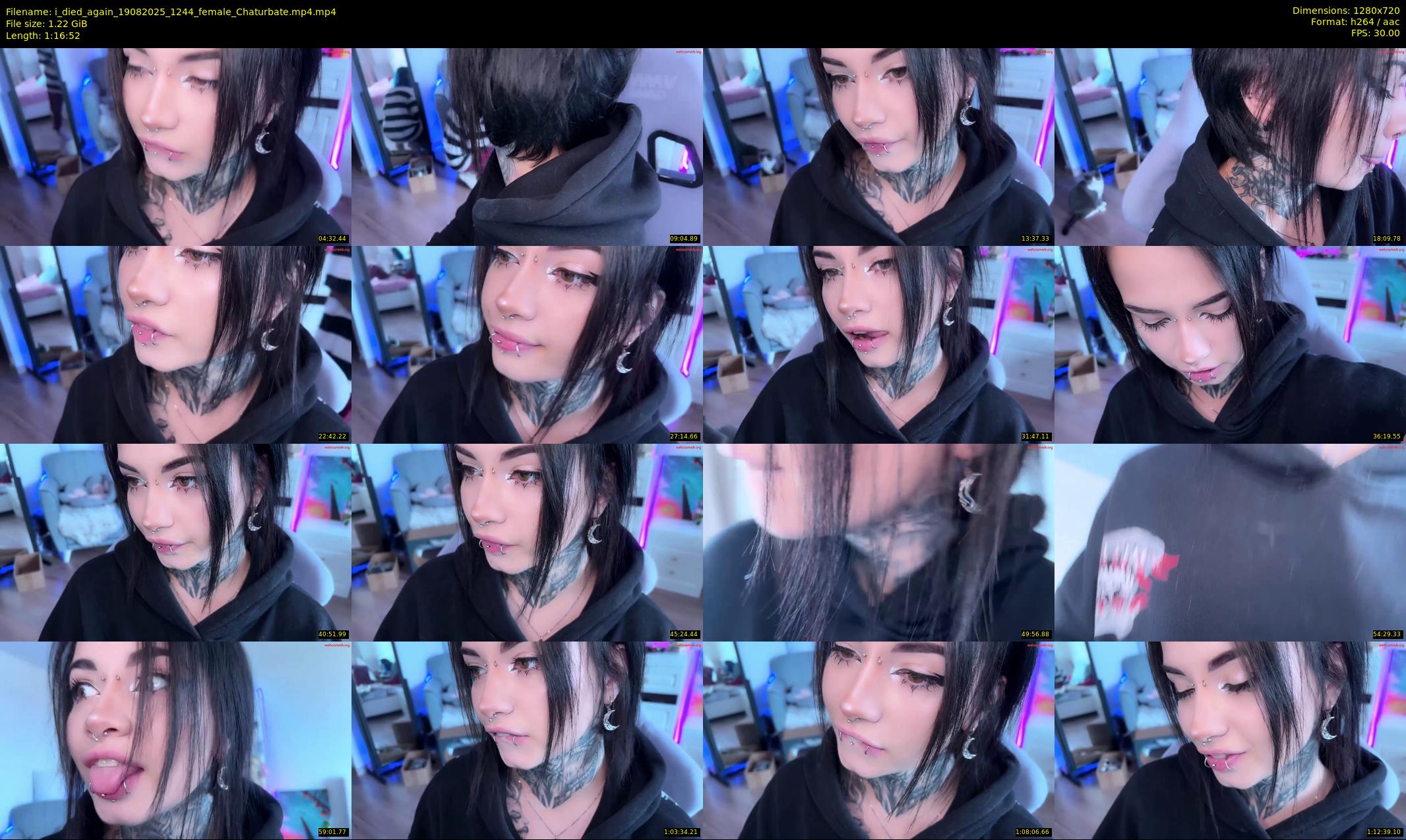 i_died_again — 77 minute Chaturbate female cam show recording, 720p, Aug 19, 2025