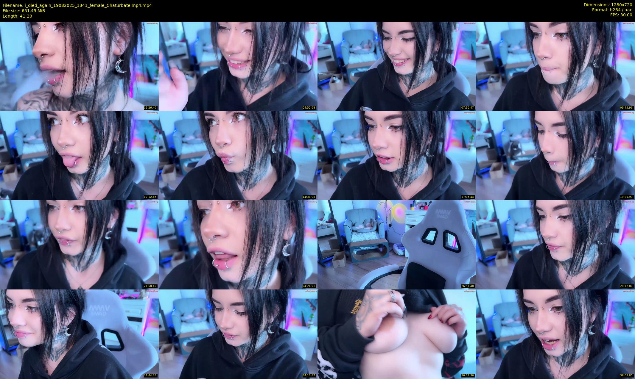 i_died_again — 42 minute Chaturbate female cam show recording, 720p, Aug 19, 2025