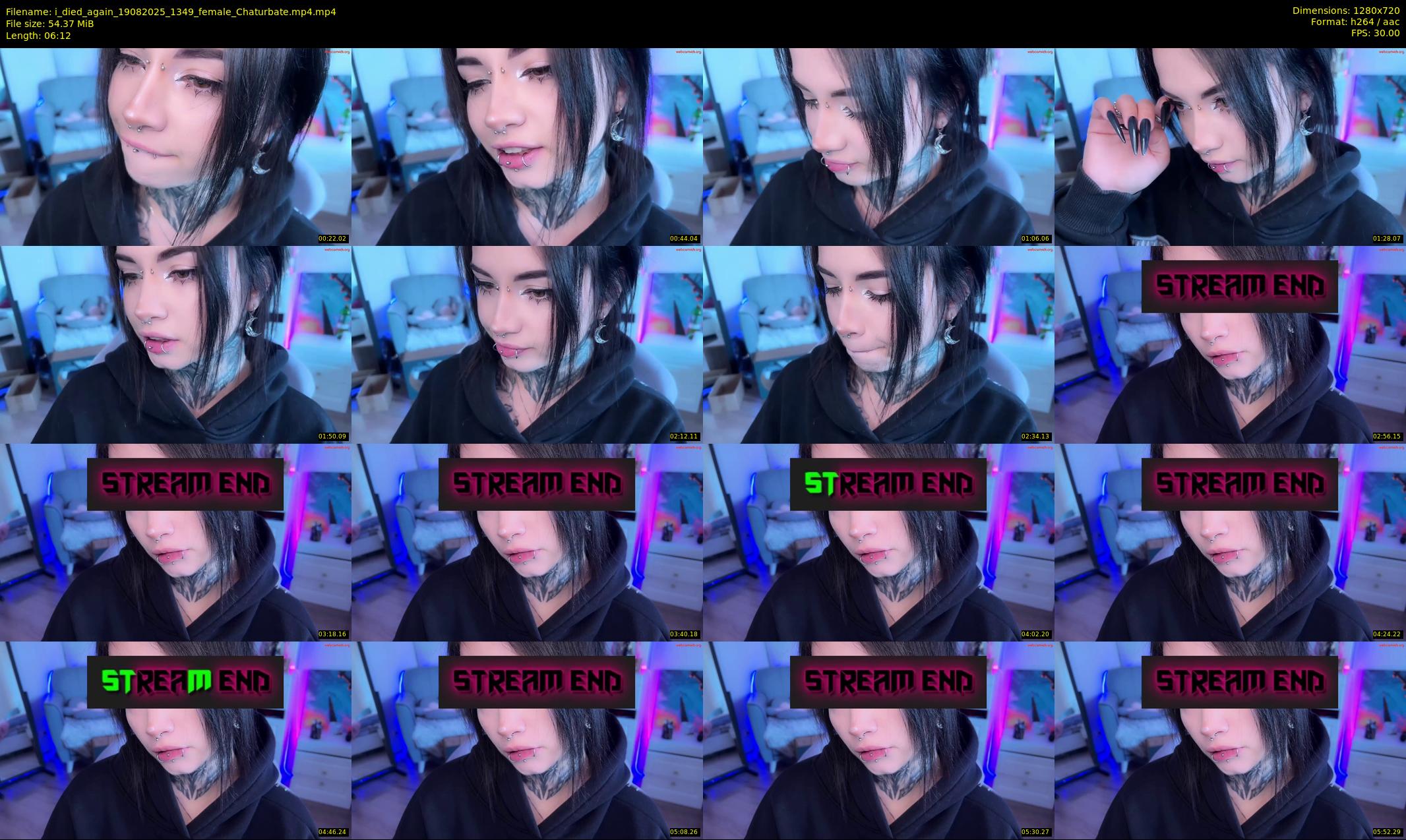 i_died_again — 7 minute Chaturbate female cam show recording, 720p, Aug 19, 2025