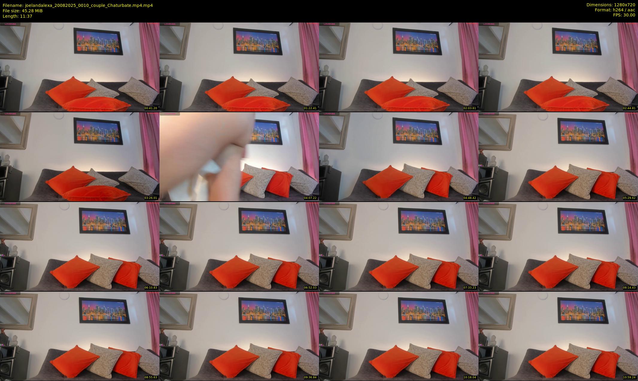 joelandalexa — 12 minute Chaturbate couple cam show recording, 720p, Aug 20, 2025