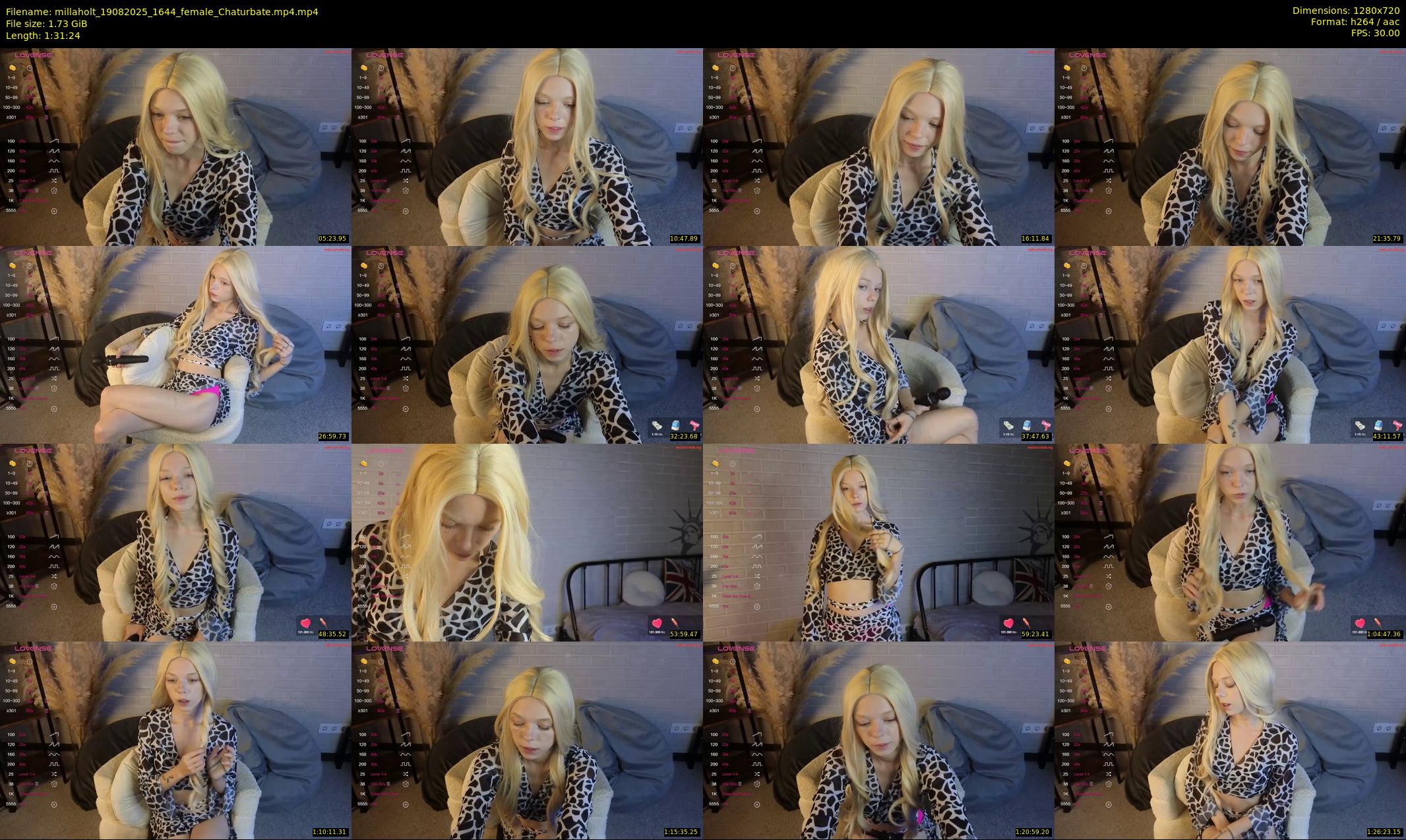 millaholt — 92 minute Chaturbate female cam show recording, 720p, Aug 19, 2025