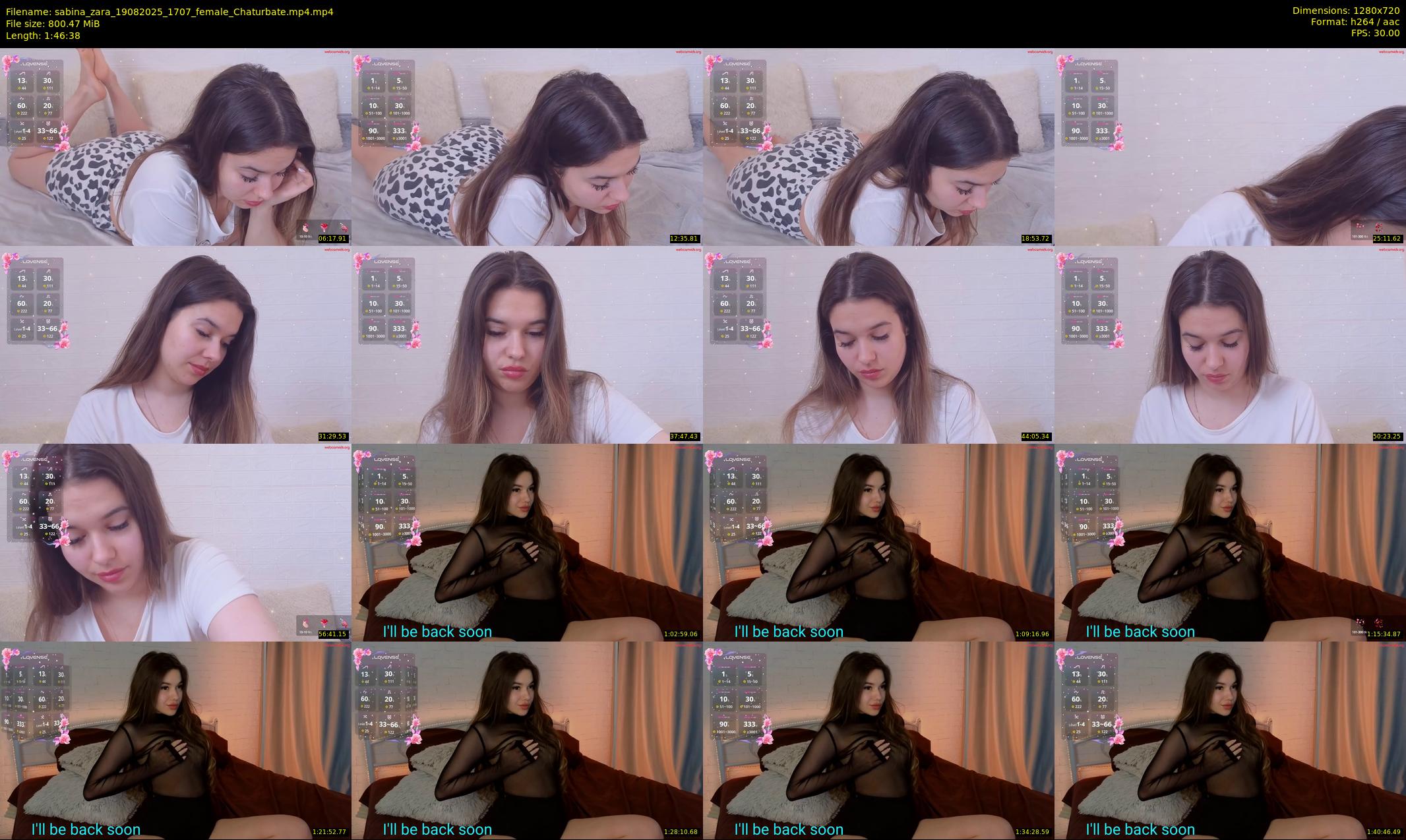 sabina_zara — 107 minute Chaturbate female cam show recording, 720p, Aug 19, 2025