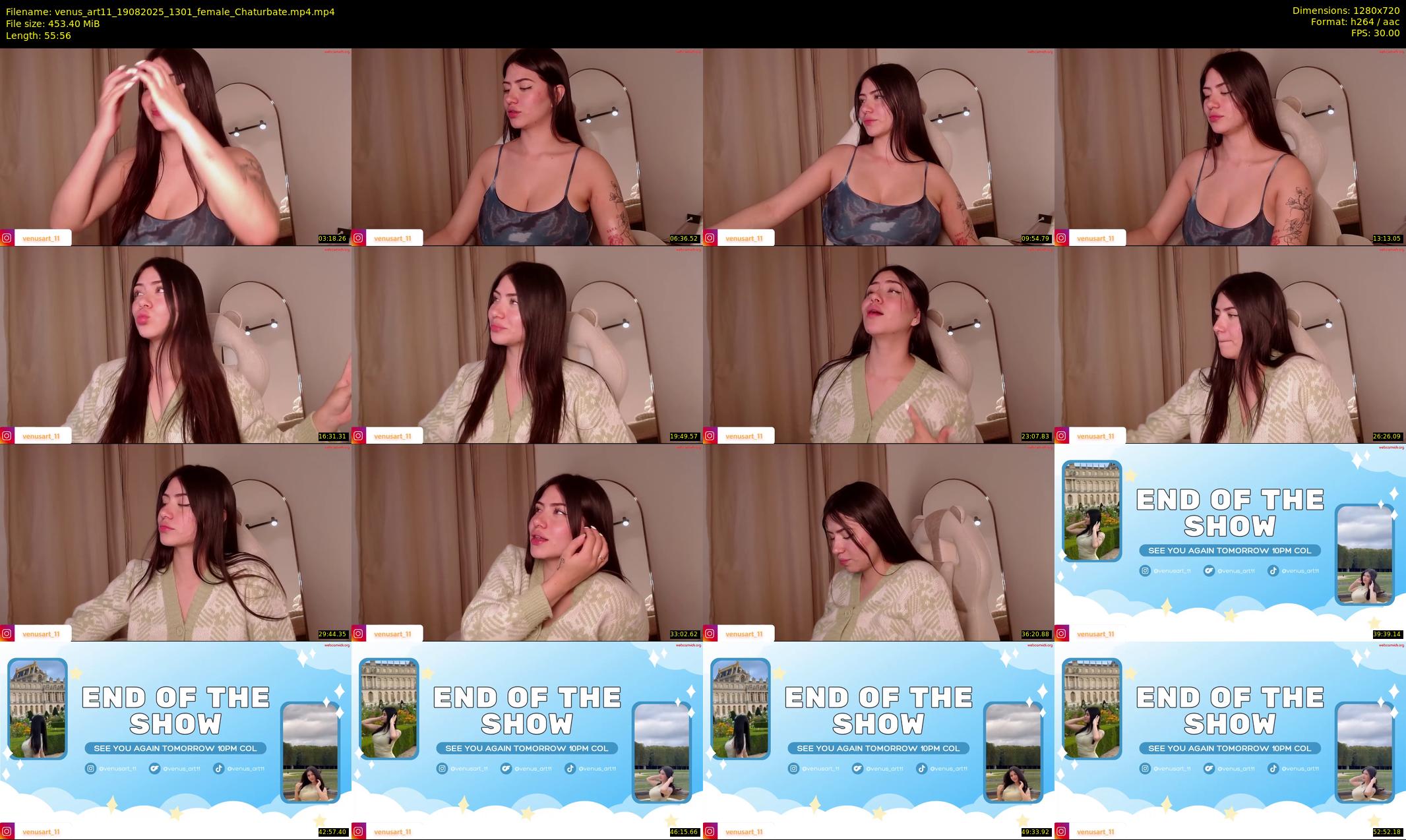 venus_art11 — 56 minute Chaturbate female cam show recording, 720p, Aug 19, 2025