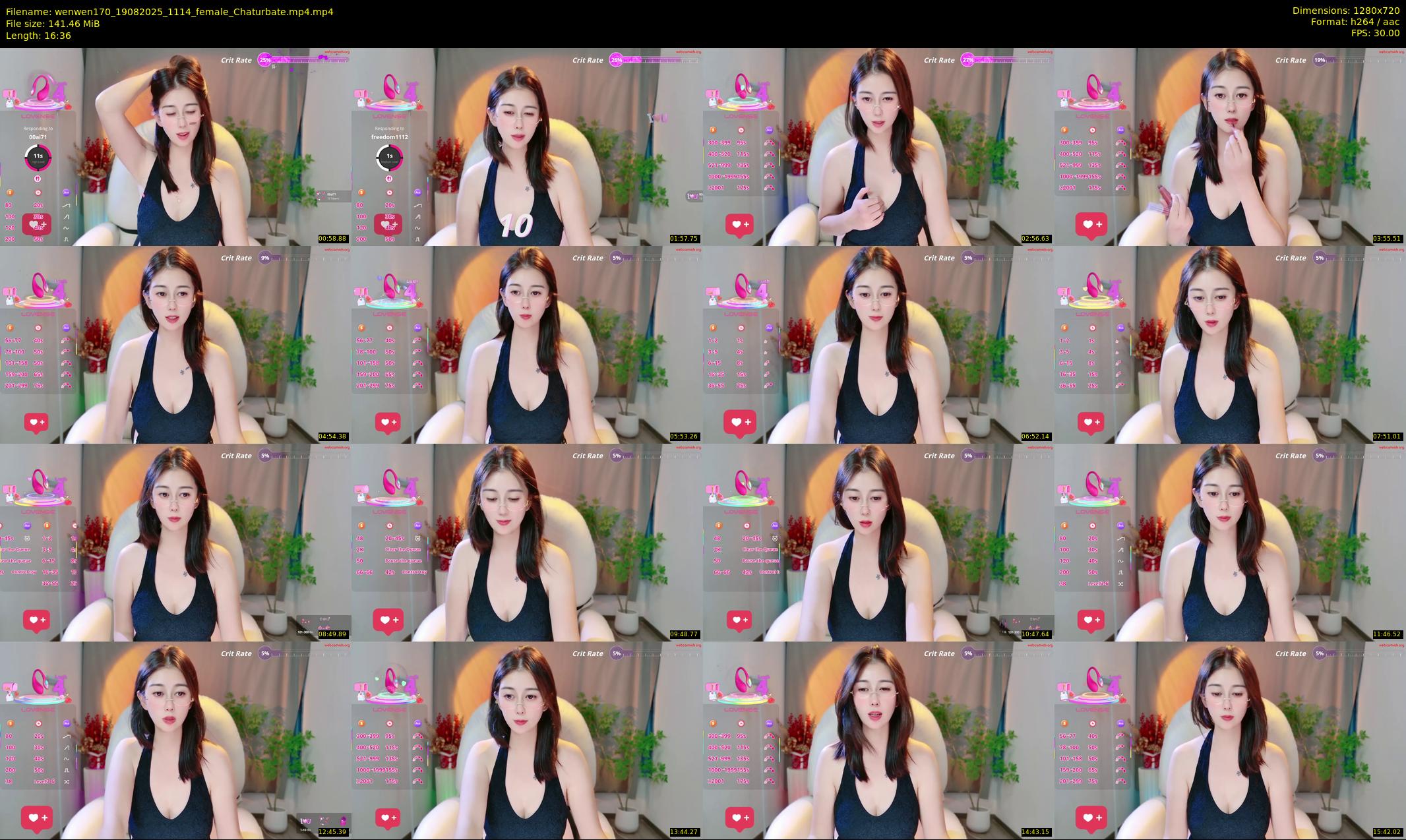 wenwen170 — 17 minute Chaturbate female cam show recording, 720p, Aug 19, 2025