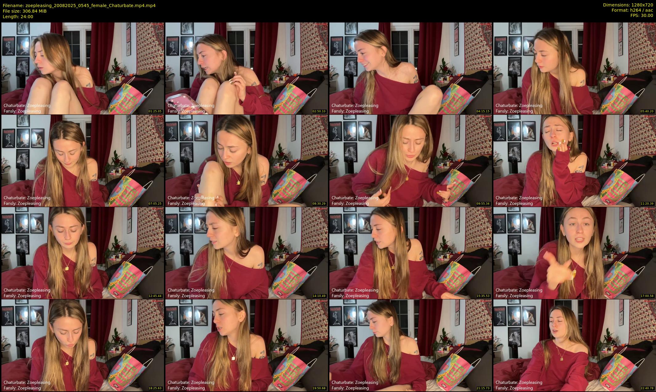 zoepleasing — 24 minute Chaturbate female cam show recording, 720p, Aug 20, 2025