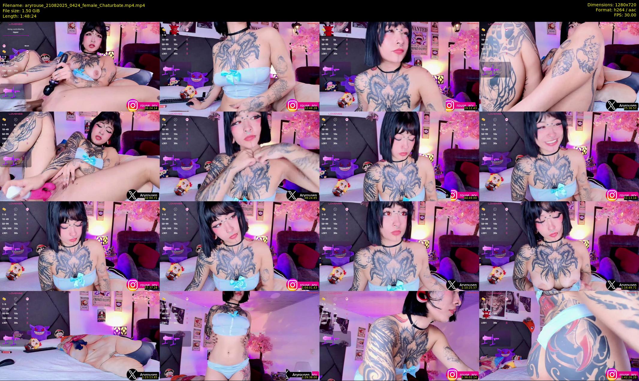 aryrouse — 109 minute Chaturbate female cam show recording, 720p, Aug 21, 2025