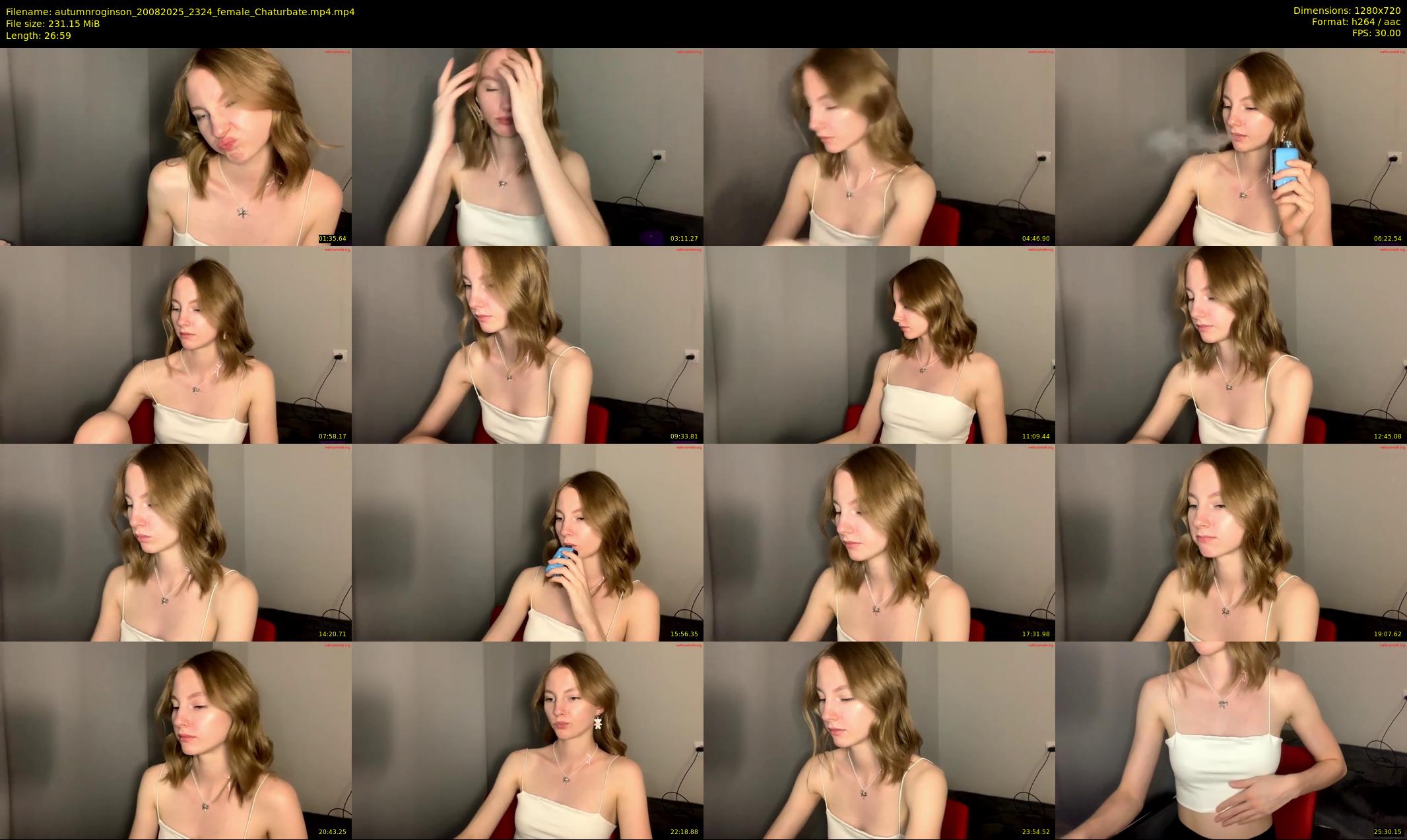 autumnroginson — 27 minute Chaturbate female cam show recording, 720p, Aug 20, 2025