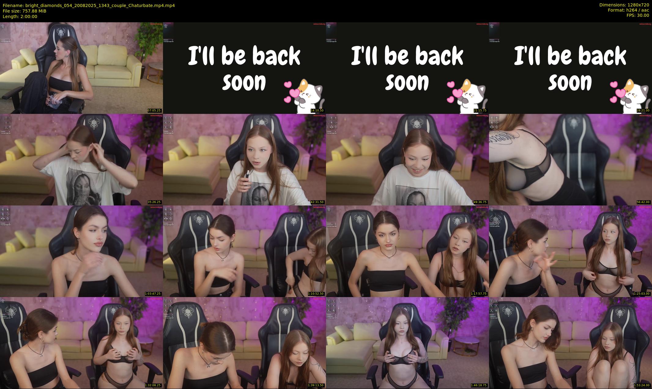 bright_diamonds_054 — 120 minute Chaturbate couple cam show recording, 720p, Aug 20, 2025
