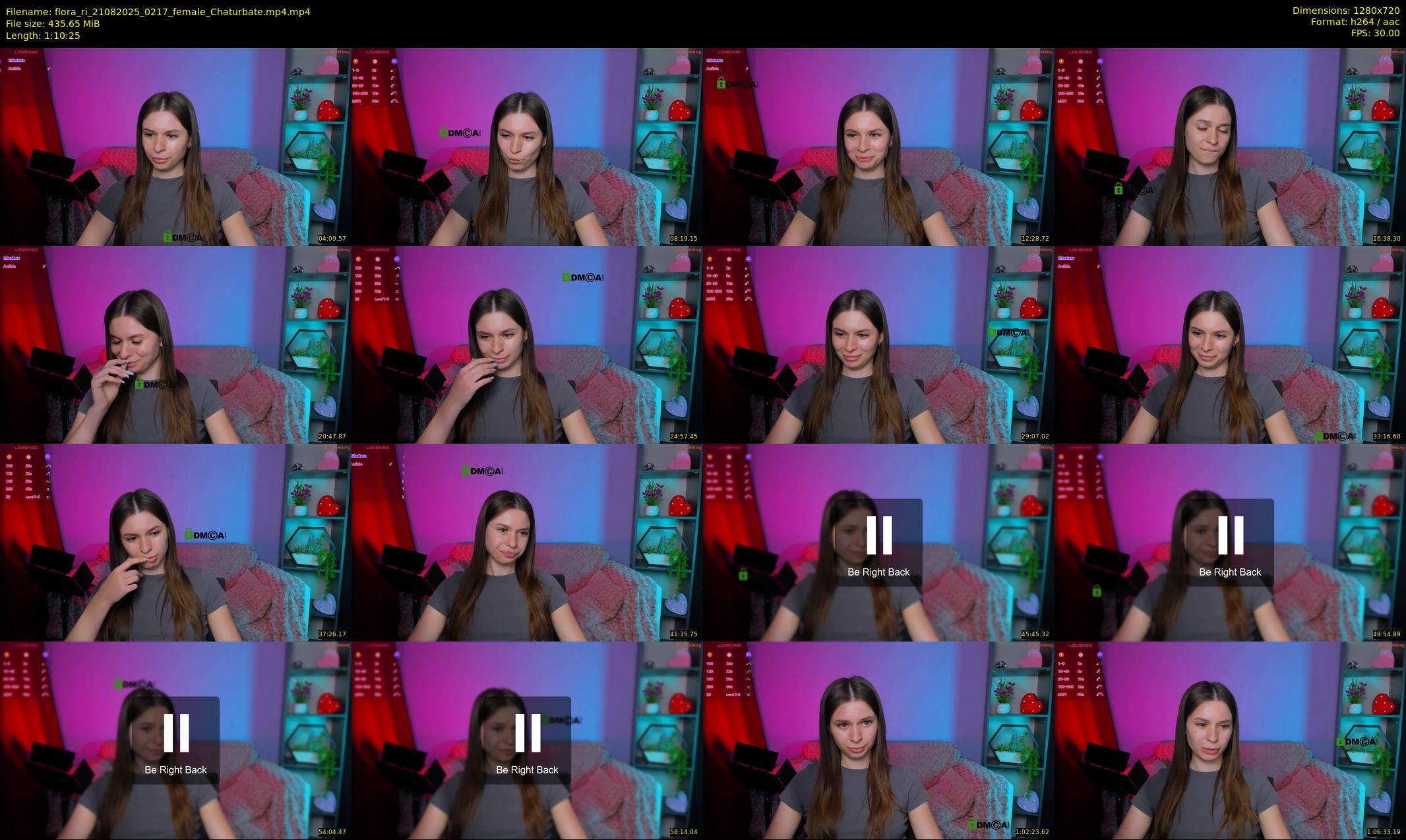flora_ri — 71 minute Chaturbate female cam show recording, 720p, Aug 21, 2025