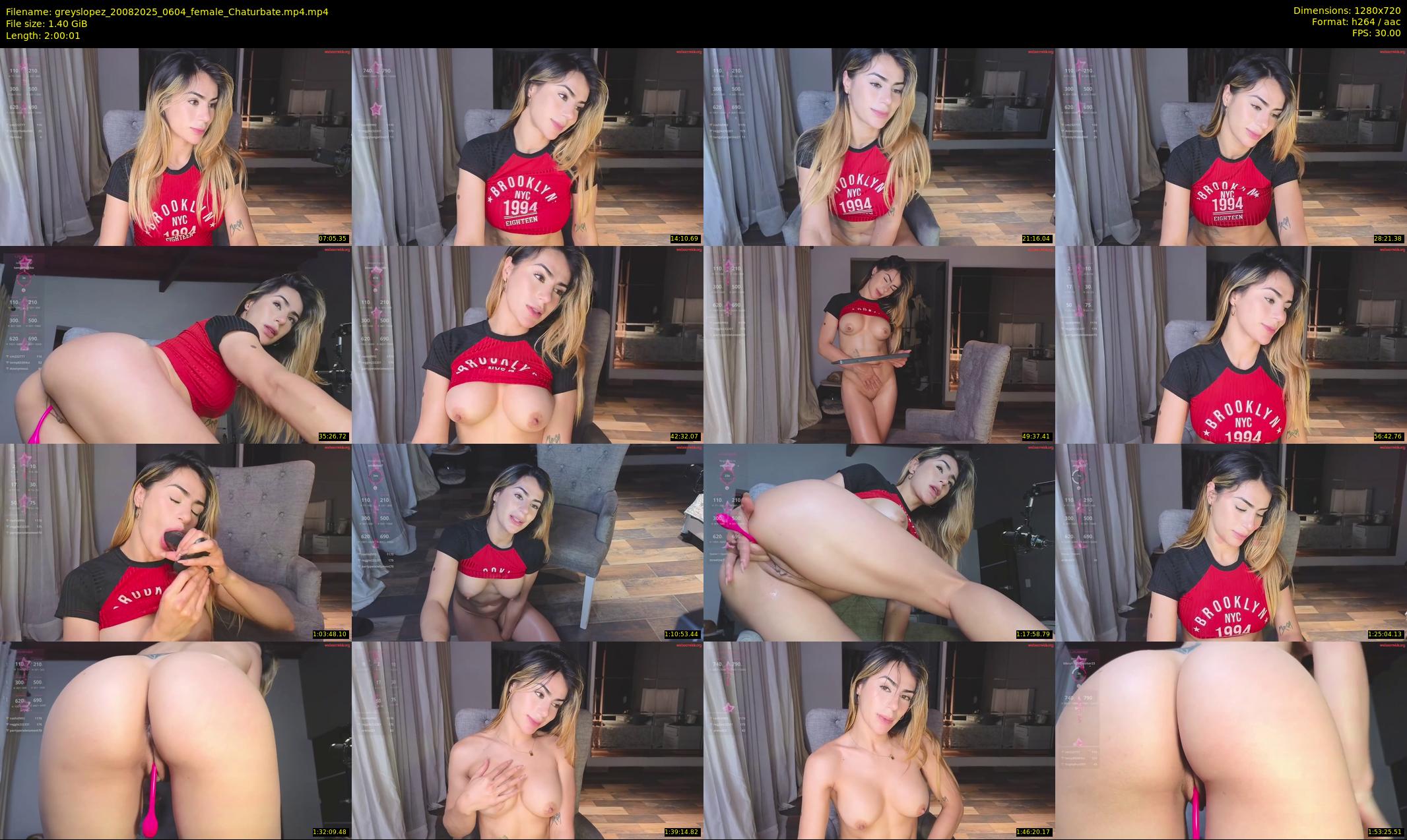 greyslopez — 121 minute Chaturbate female cam show recording, 720p, Aug 20, 2025