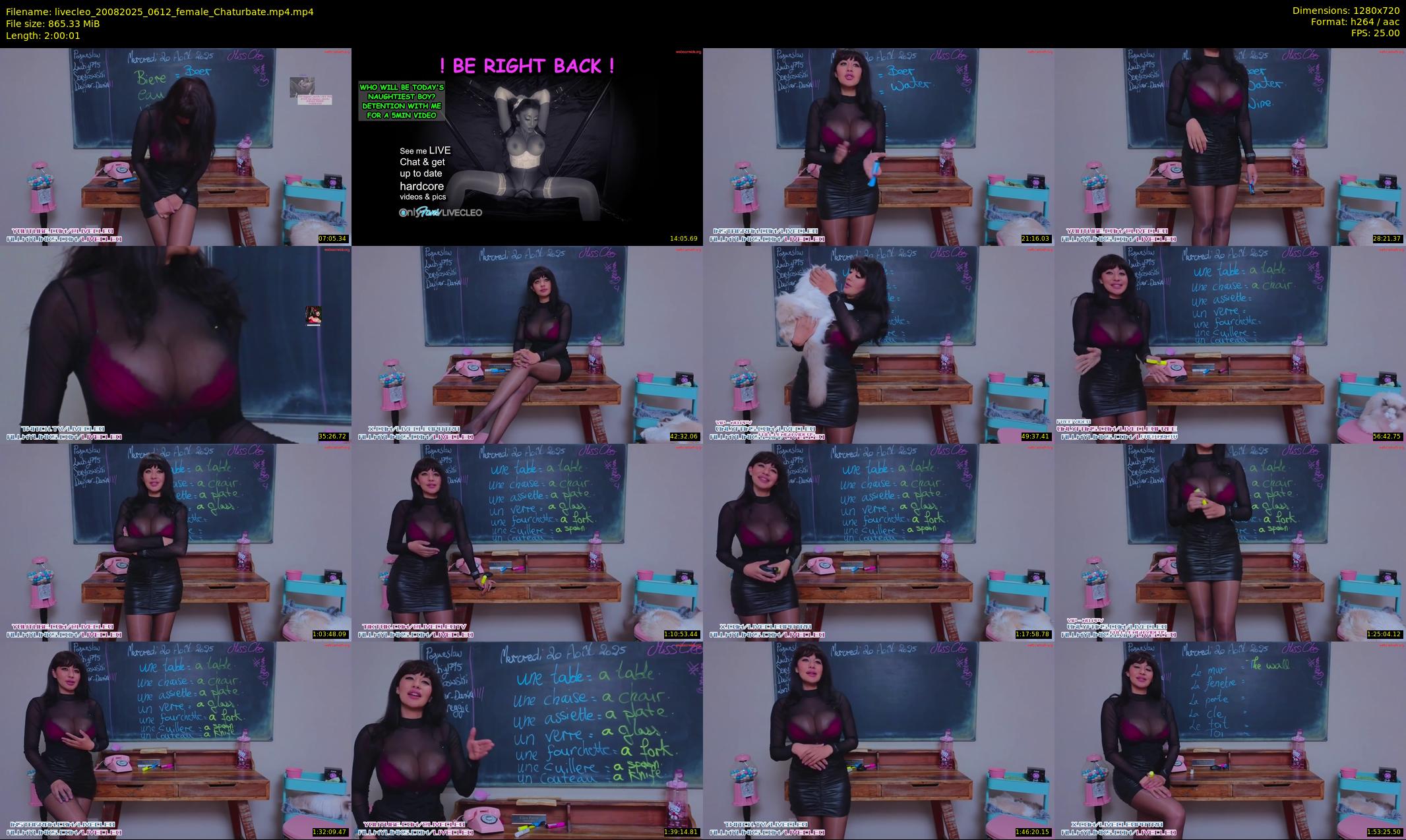 livecleo — 121 minute Chaturbate female cam show recording, 720p, Aug 20, 2025