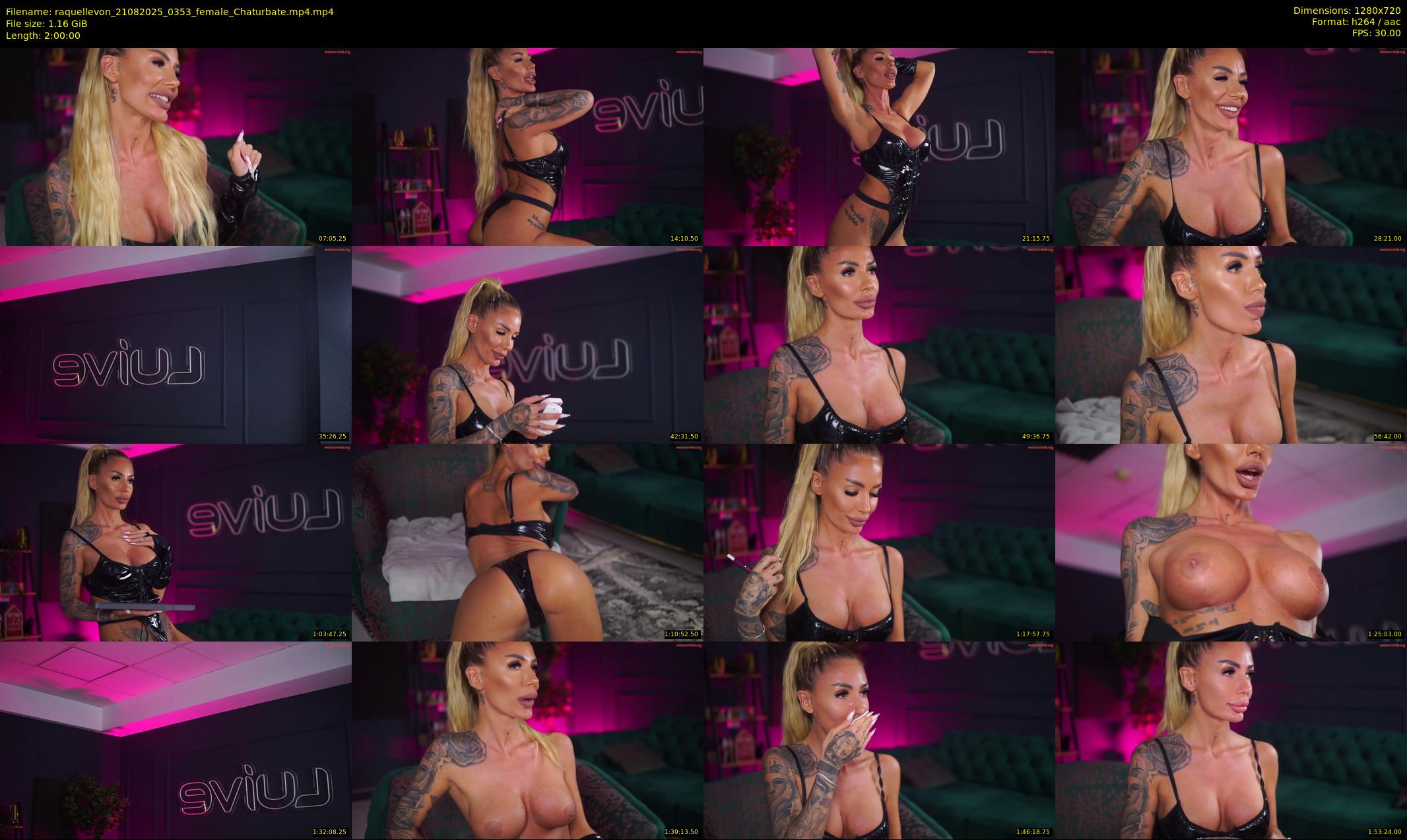 raquellevon — 120 minute Chaturbate female cam show recording, 720p, Aug 21, 2025