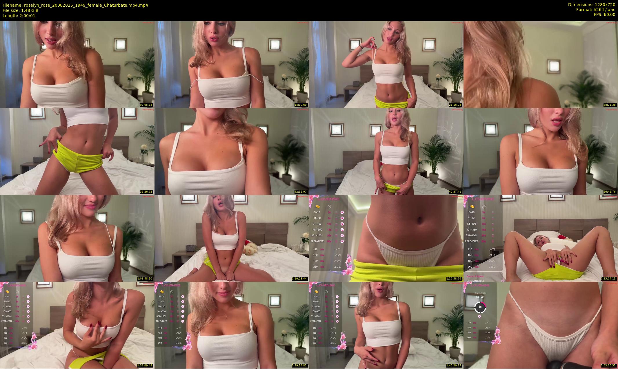 roselyn_rose — 121 minute Chaturbate female cam show recording, 720p, Aug 20, 2025