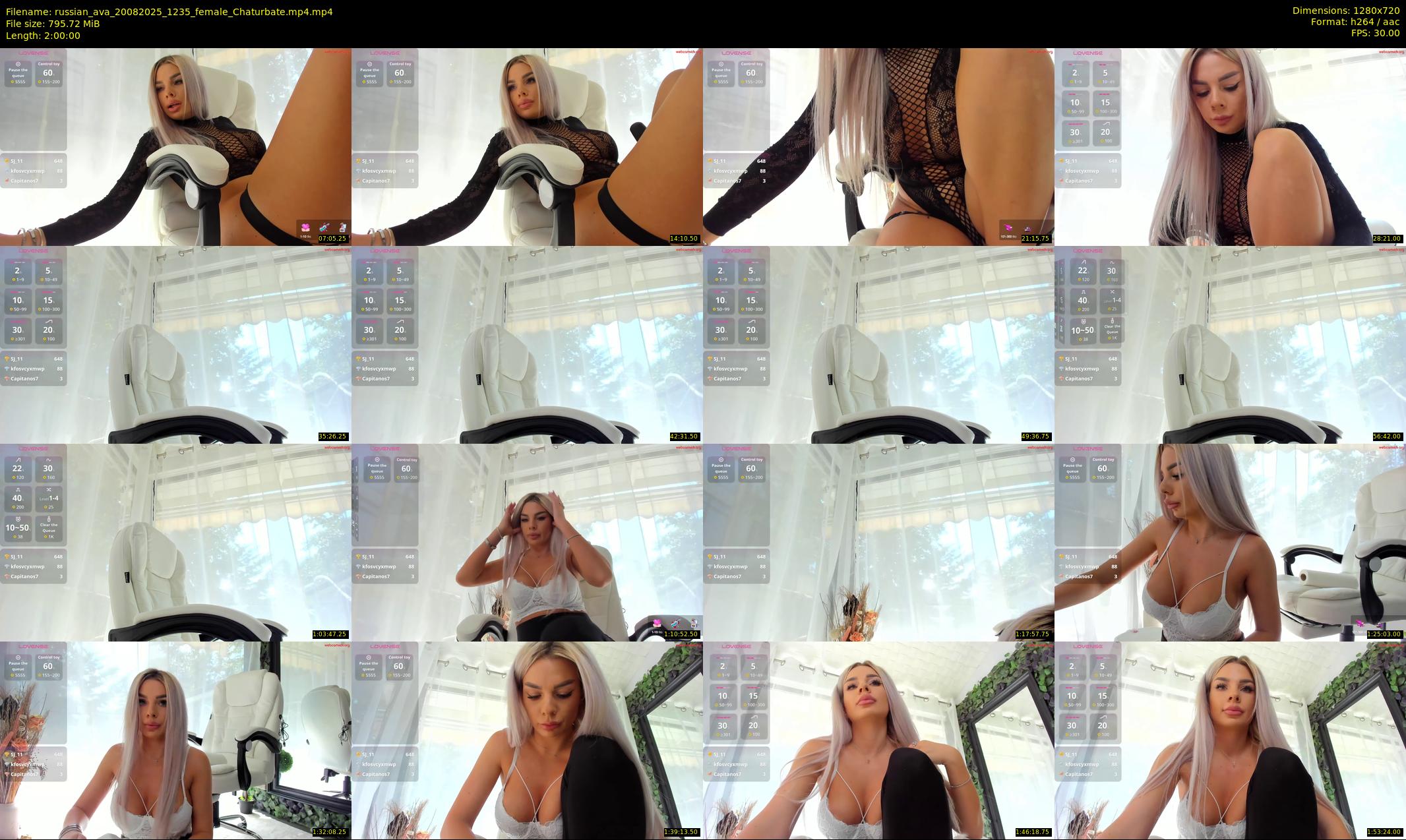 russian_ava — 120 minute Chaturbate female cam show recording, 720p, Aug 20, 2025