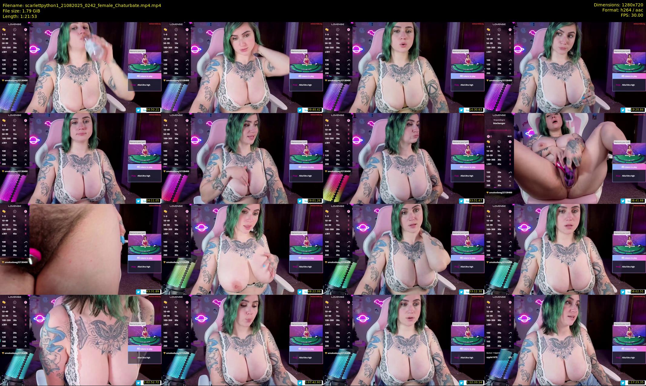 scarlettpython1 — 82 minute Chaturbate female cam show recording, 720p, Aug 21, 2025