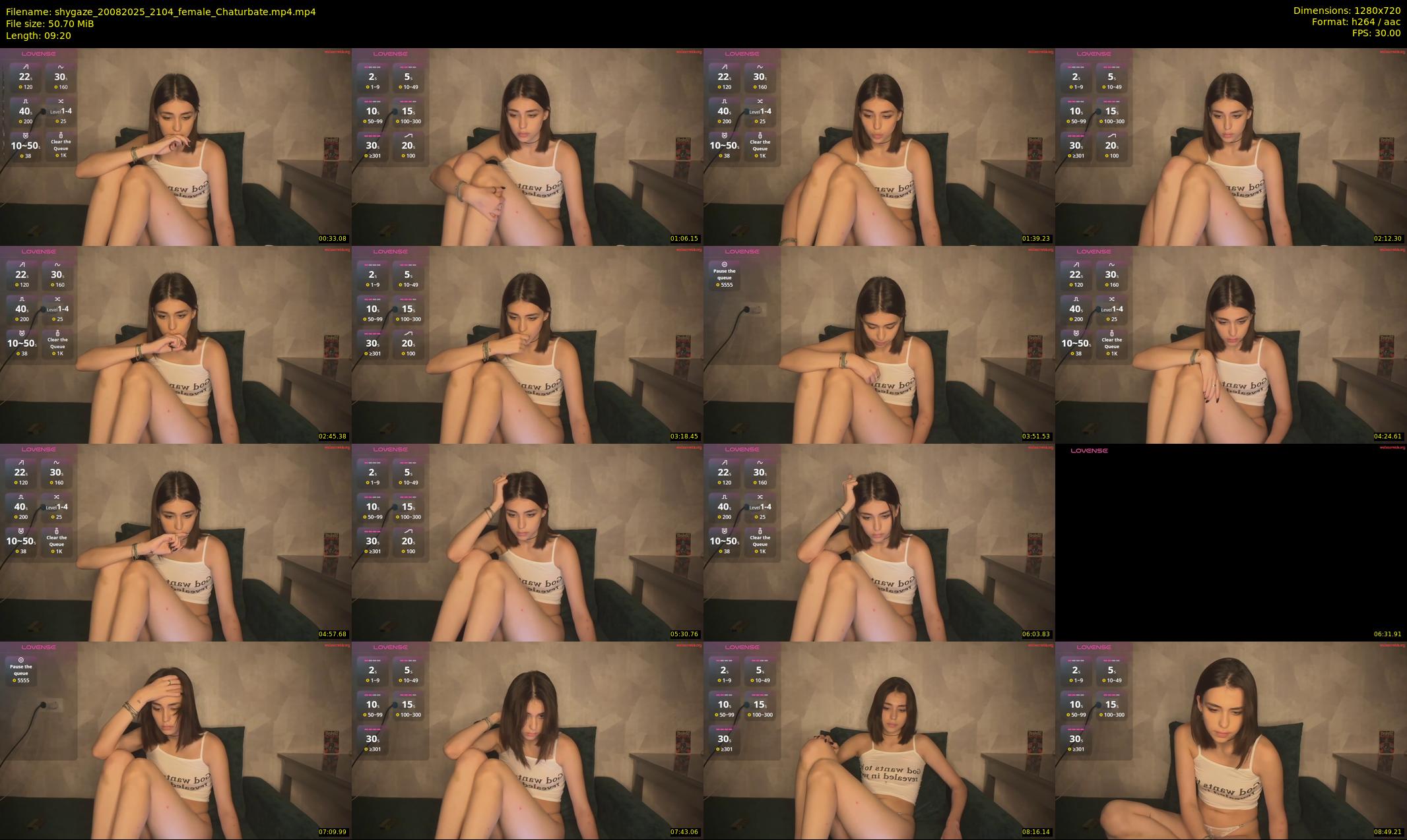 shygaze — 10 minute Chaturbate female cam show recording, 720p, Aug 20, 2025