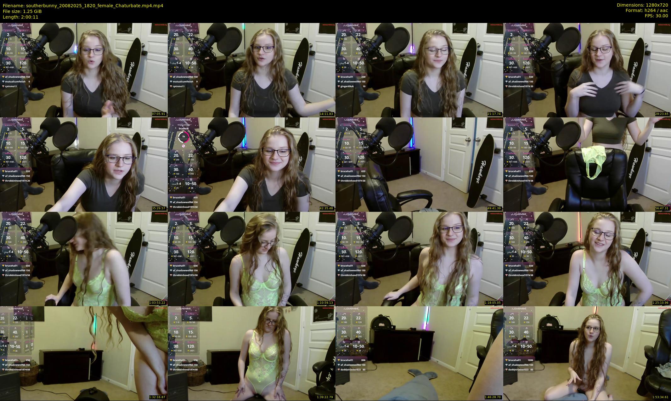 southerbunny — 121 minute Chaturbate female cam show recording, 720p, Aug 20, 2025