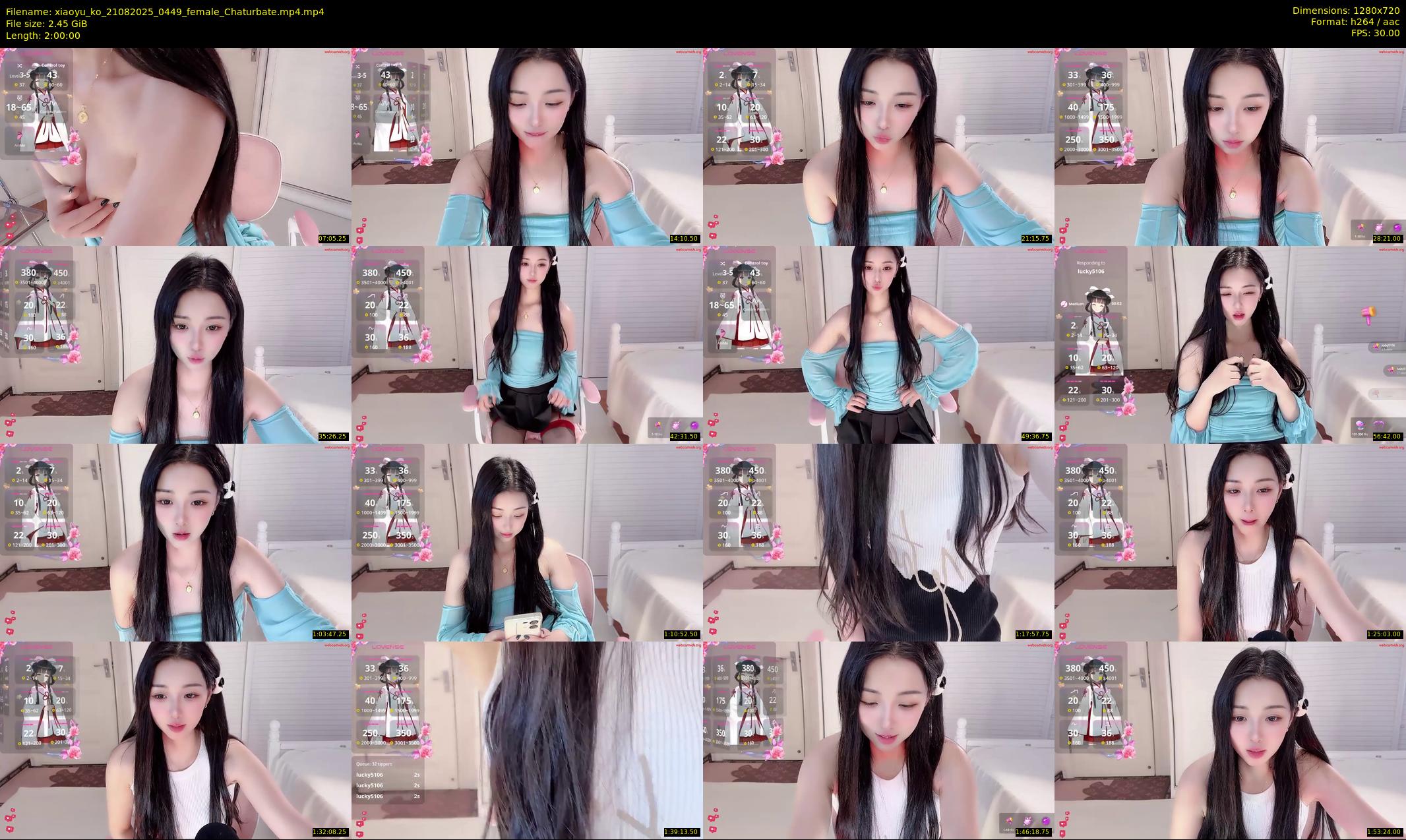 xiaoyu_ko — 120 minute Chaturbate female cam show recording, 720p, Aug 21, 2025