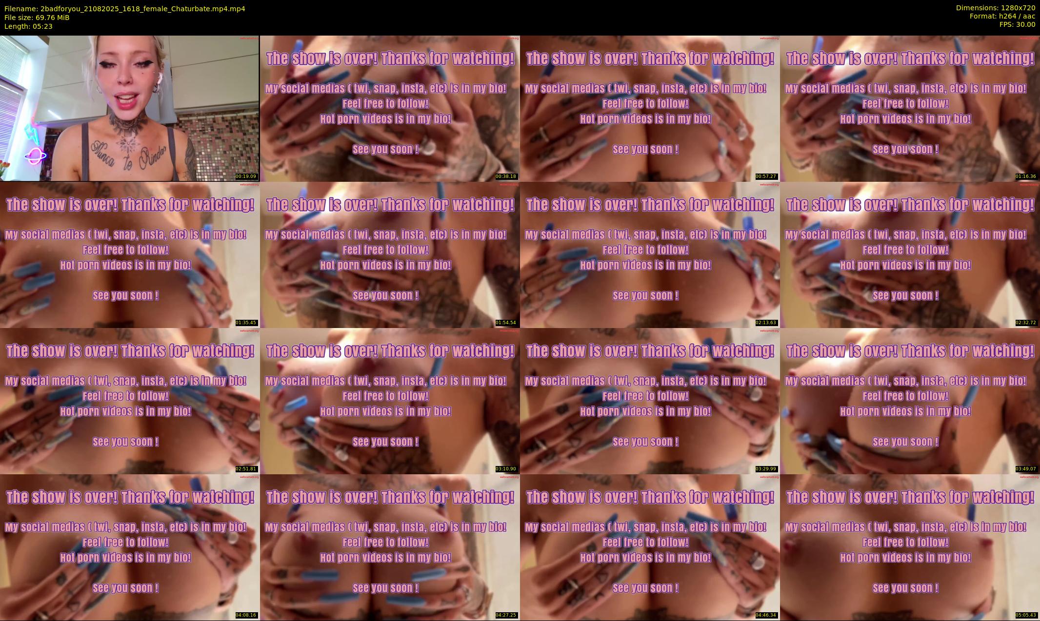 2badforyou — 6 minute Chaturbate couple cam show recording, 720p, Aug 21, 2025