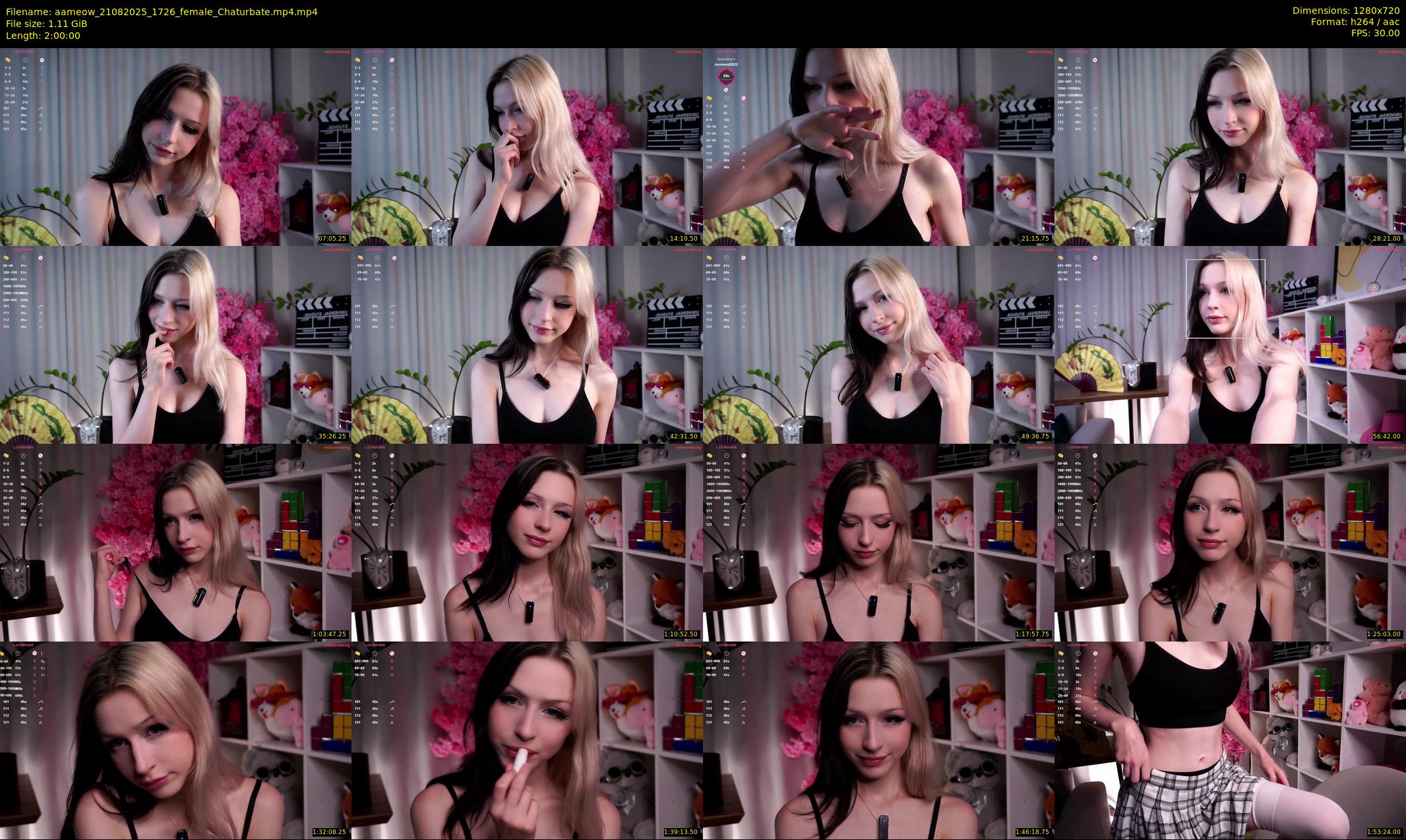 aameow — 120 minute Chaturbate female cam show recording, 720p, Aug 21, 2025