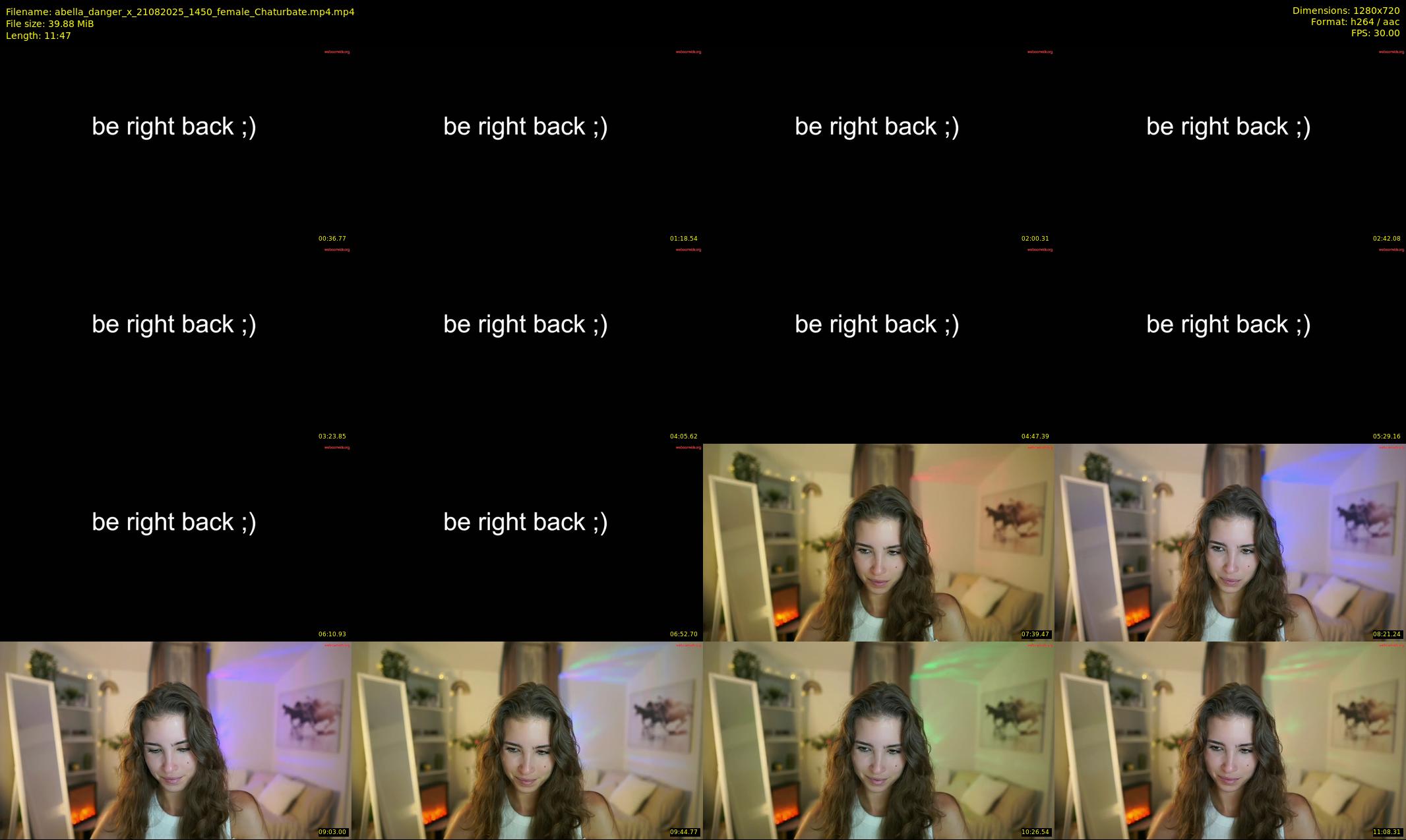 abella_danger_x — 12 minute Chaturbate female cam show recording, 720p, Aug 21, 2025