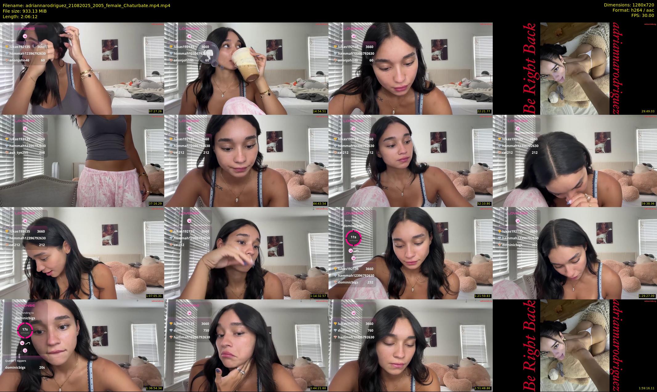 adriannarodriguez — 127 minute Chaturbate female cam show recording, 720p, Aug 21, 2025
