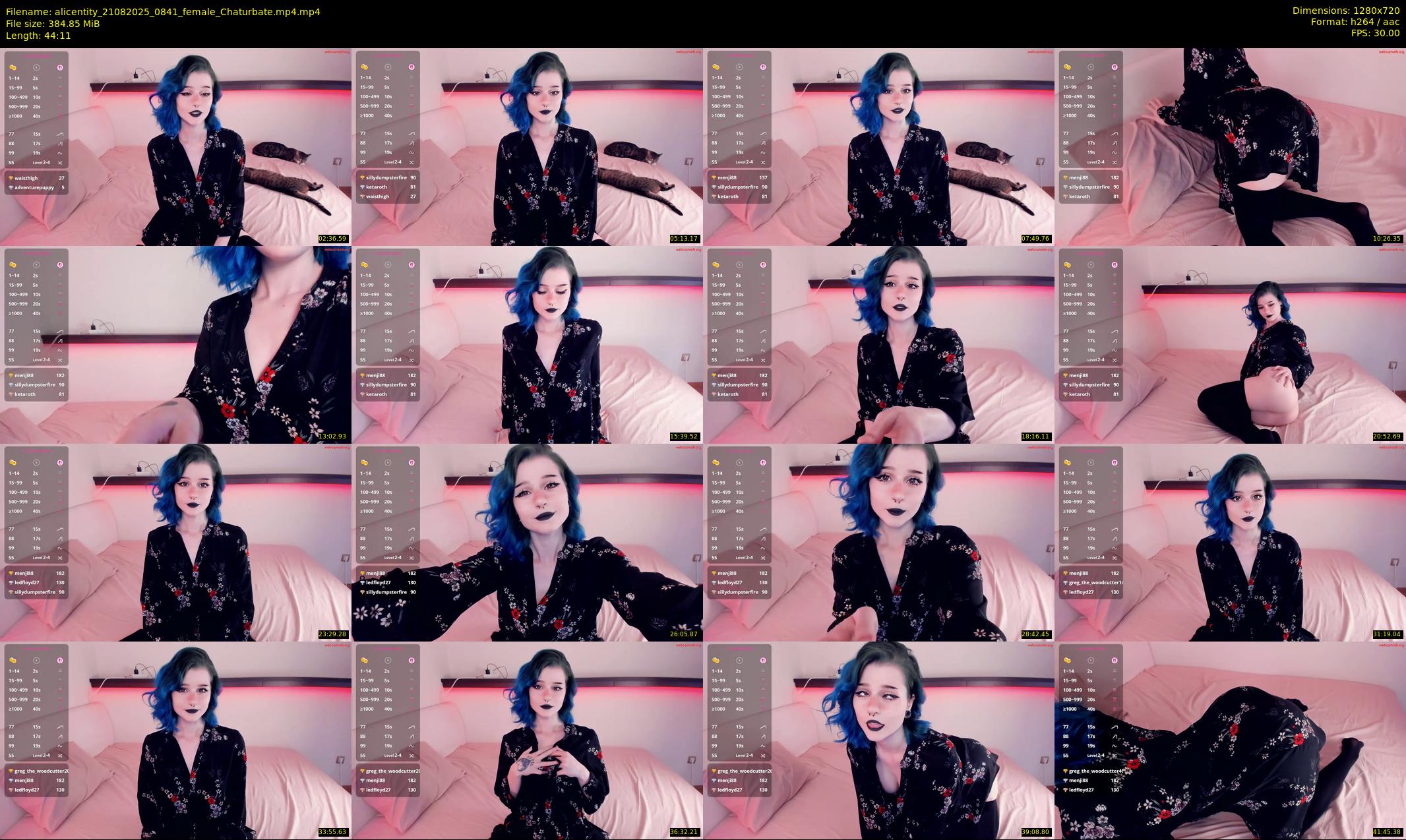 alicentity — 45 minute Chaturbate female cam show recording, 720p, Aug 21, 2025