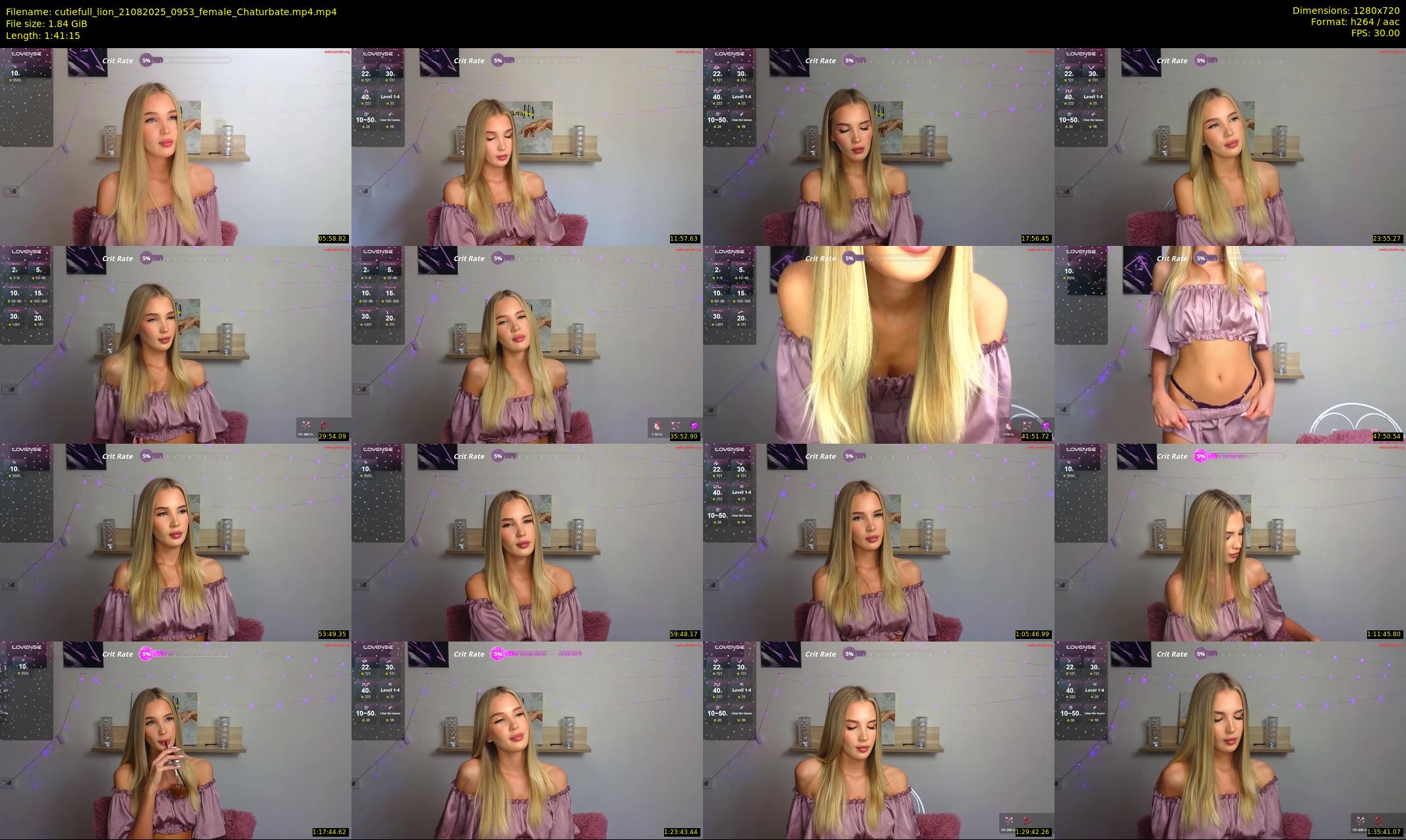 cutiefull_lion — 102 minute Chaturbate female cam show recording, 720p, Aug 21, 2025