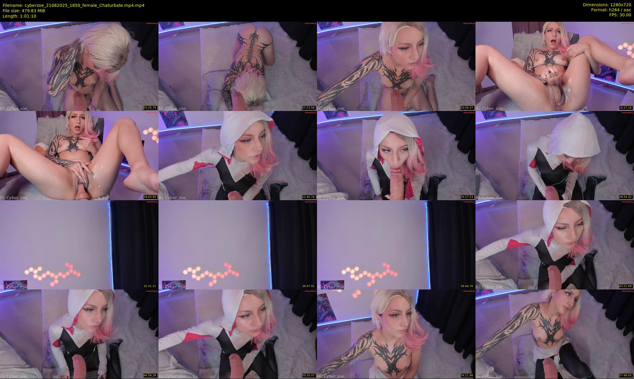 cyberzoe — 62 minute Chaturbate female cam show recording, 720p, Aug 21, 2025