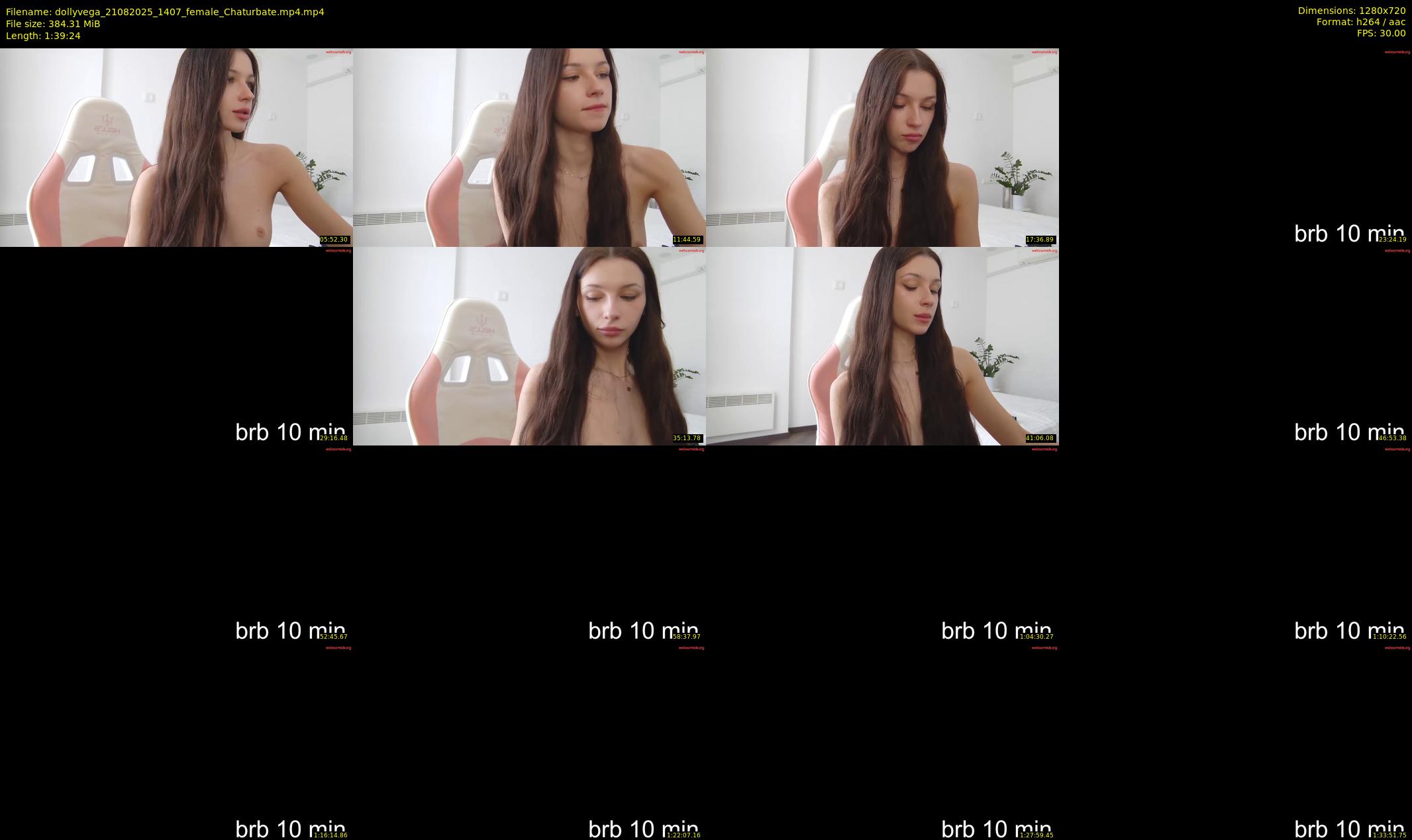 dollyvega — 100 minute Chaturbate female cam show recording, 720p, Aug 21, 2025