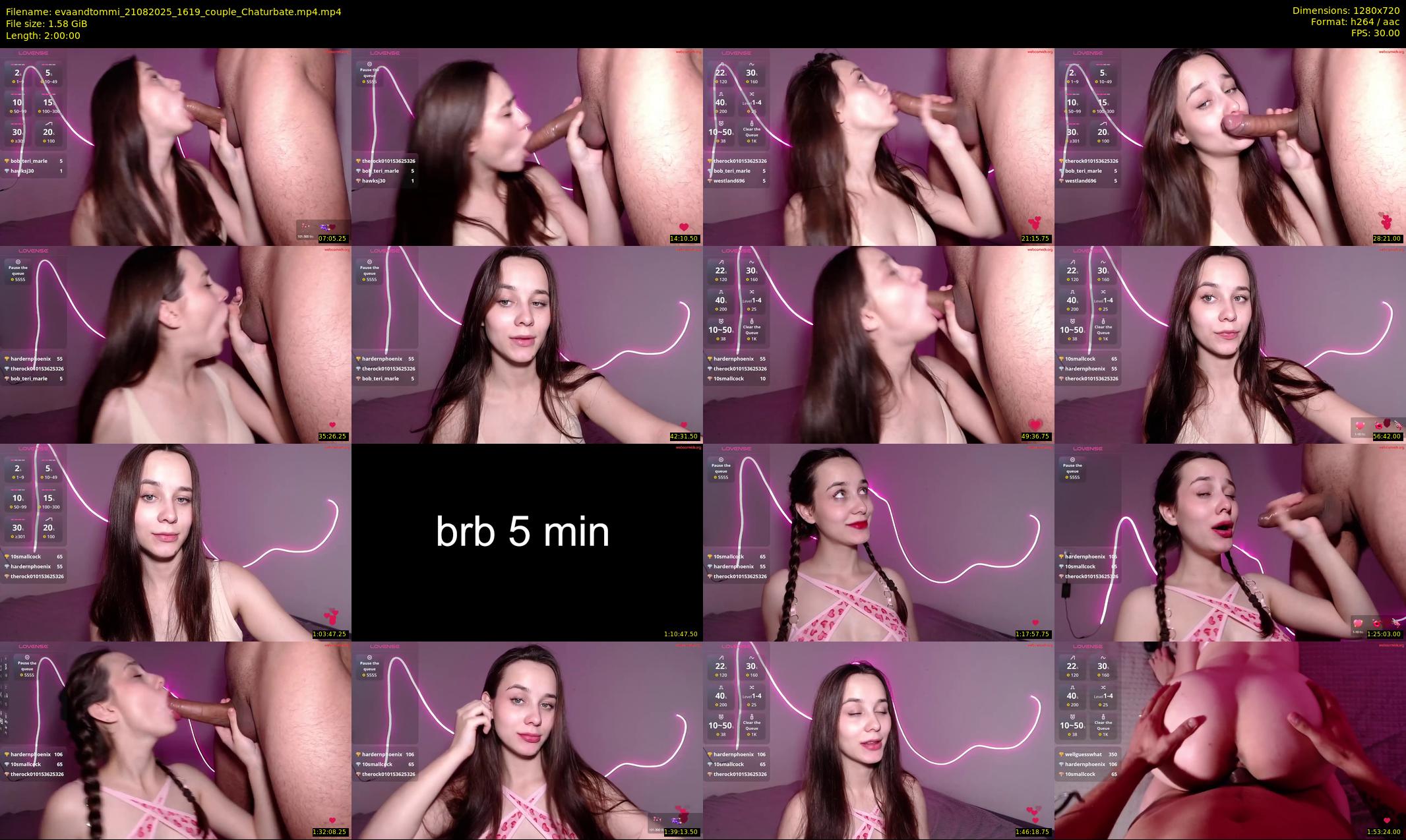 evaandtommi — 120 minute Chaturbate couple cam show recording, 720p, Aug 21, 2025