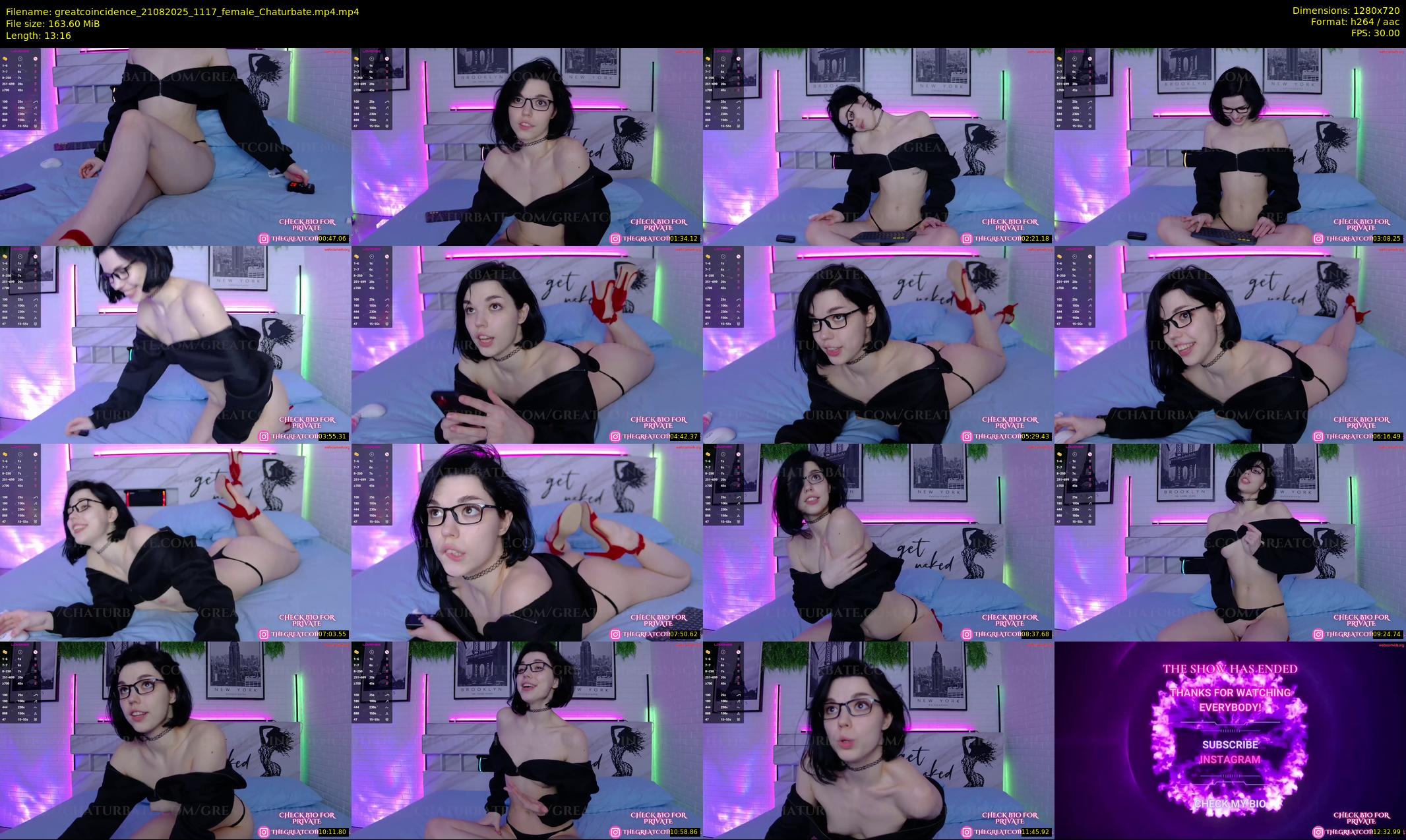 greatcoincidence — 14 minute Chaturbate female cam show recording, 720p, Aug 21, 2025