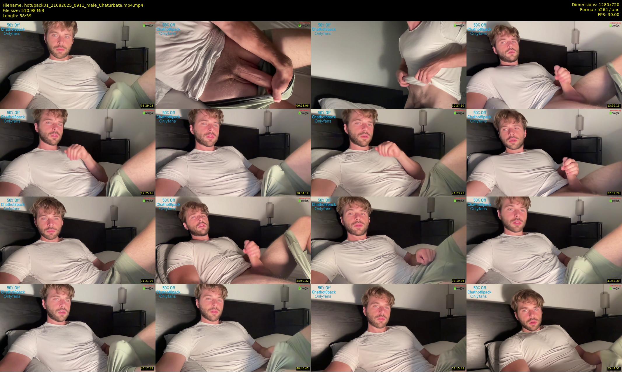 hot8pack01 — 59 minute Chaturbate male cam show recording, 720p, Aug 21, 2025