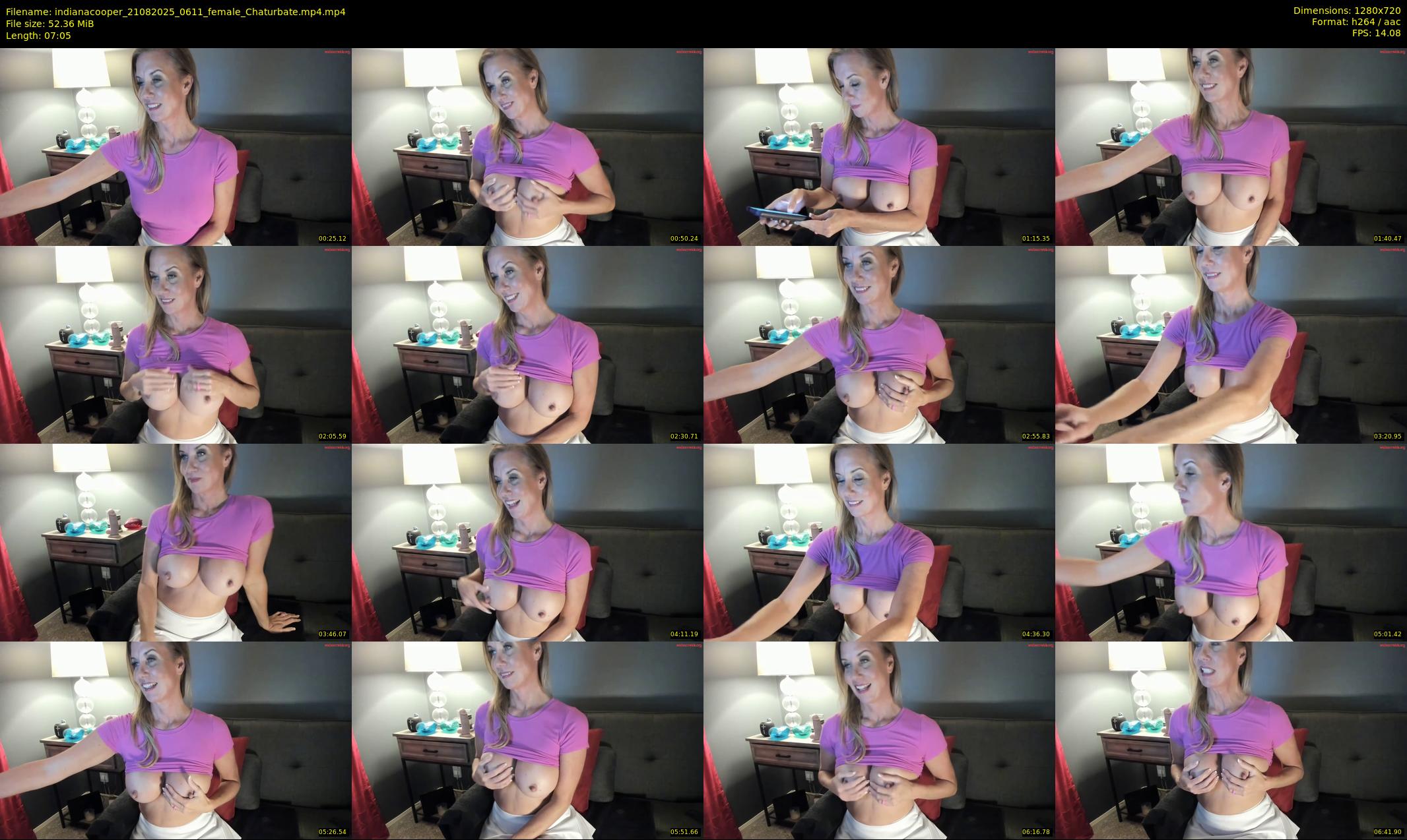 indianacooper — 8 minute Chaturbate female cam show recording, 720p, Aug 21, 2025
