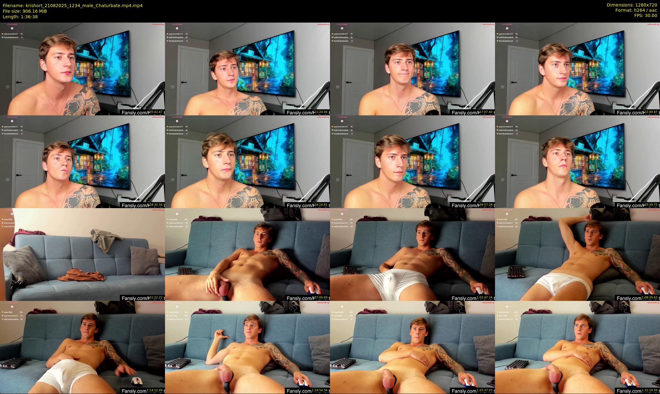 krishort — 97 minute Chaturbate male cam show recording, 720p, Aug 21, 2025