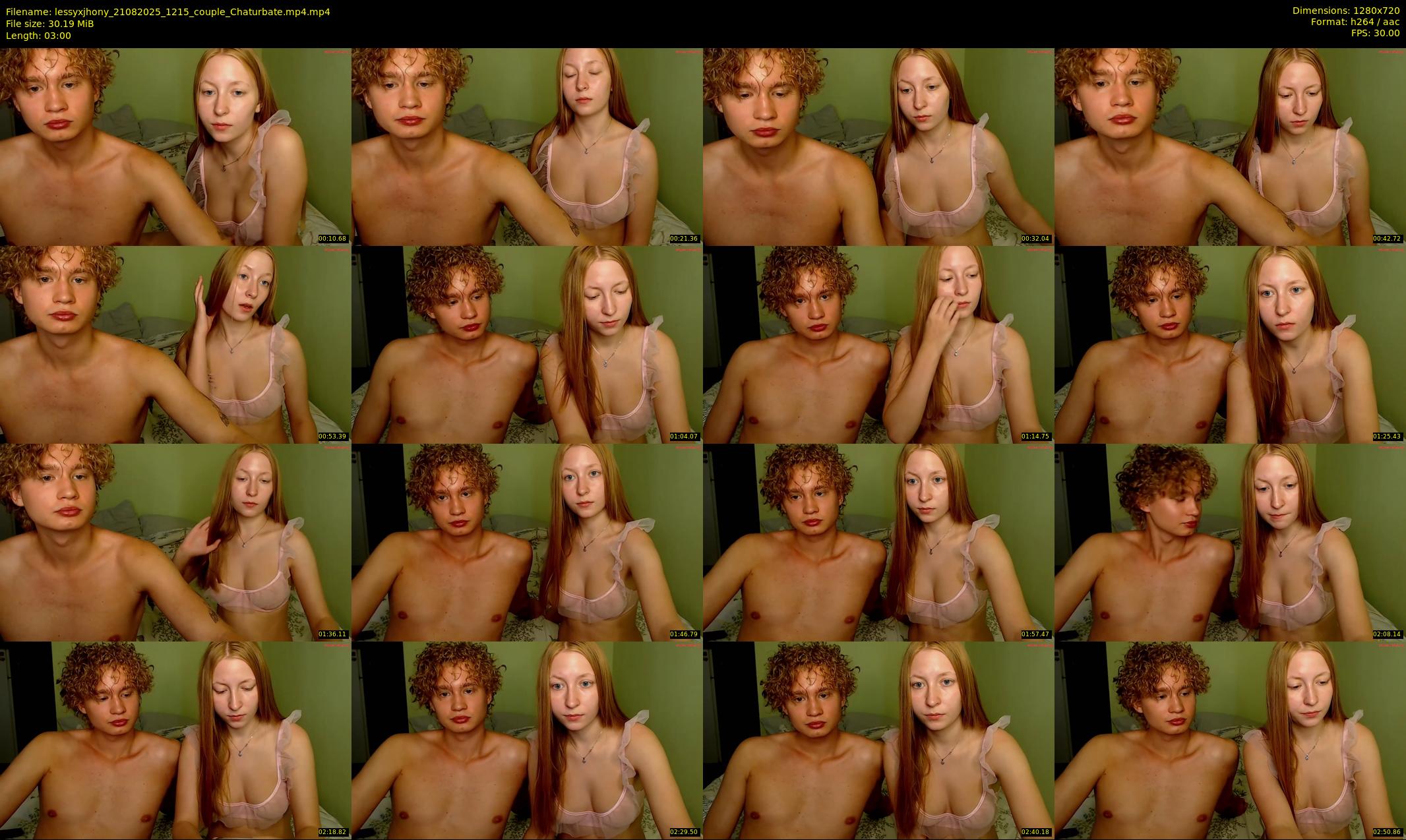 lessyxjhony — 3 minute Chaturbate couple cam show recording, 720p, Aug 21, 2025
