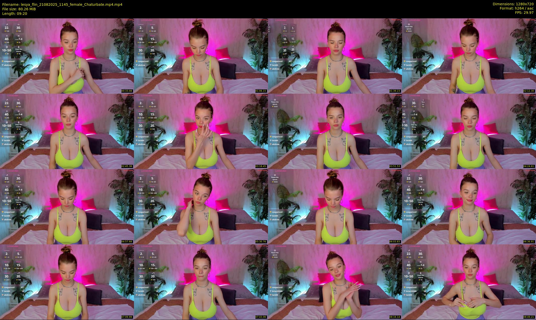 lesya_flin — 10 minute Chaturbate female cam show recording, 720p, Aug 21, 2025