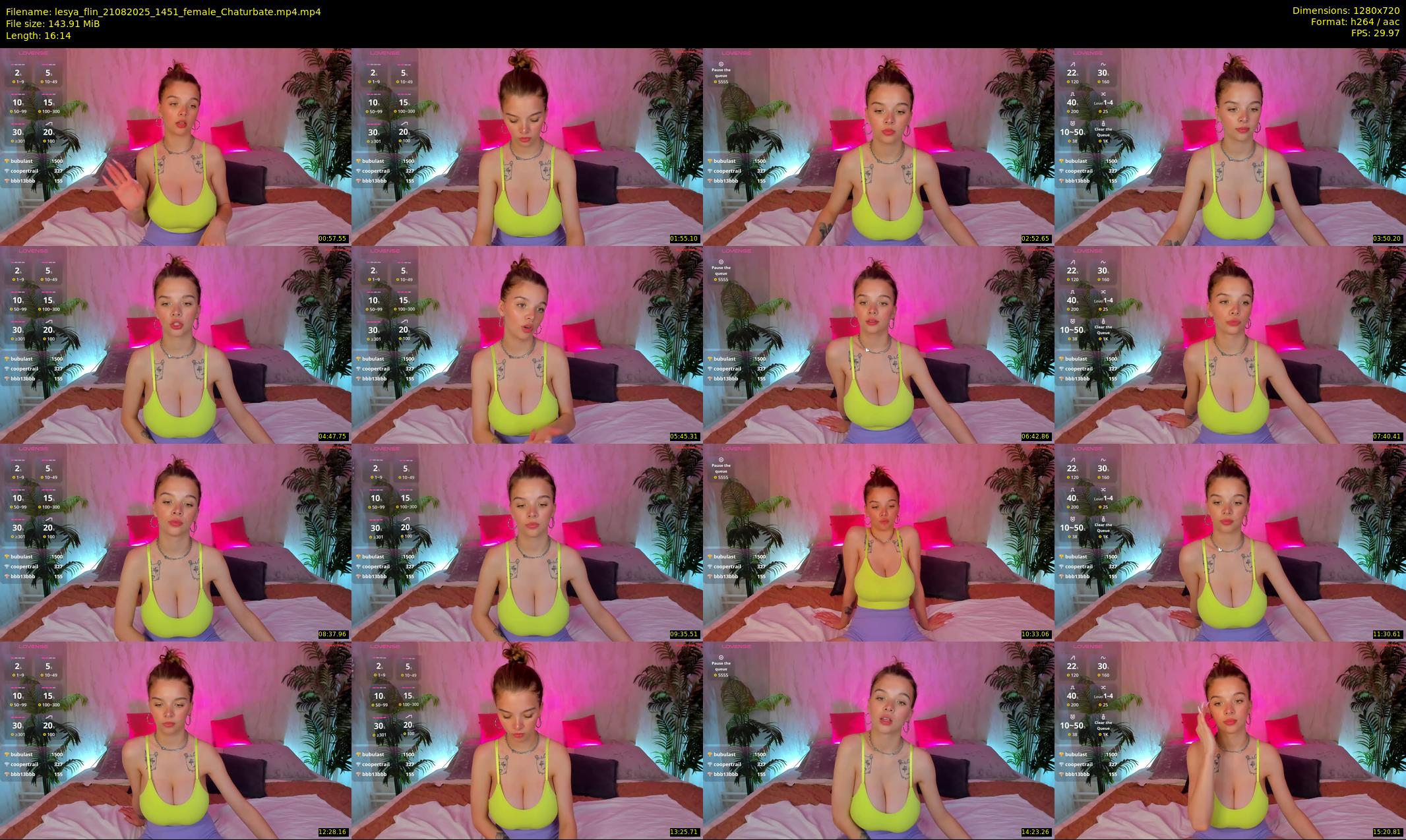 lesya_flin — 17 minute Chaturbate female cam show recording, 720p, Aug 21, 2025