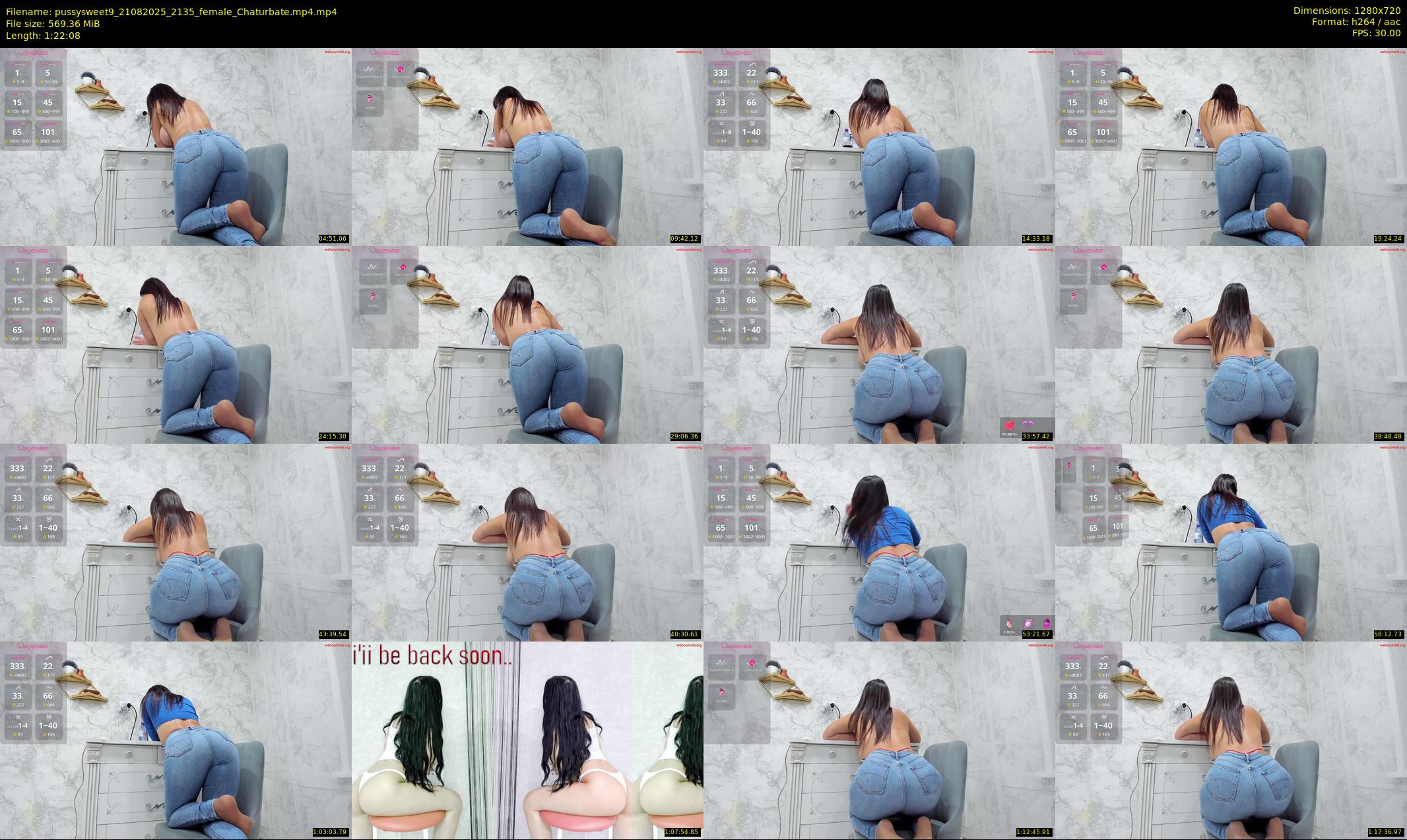 pussysweet9 — 83 minute Chaturbate female cam show recording, 720p, Aug 21, 2025