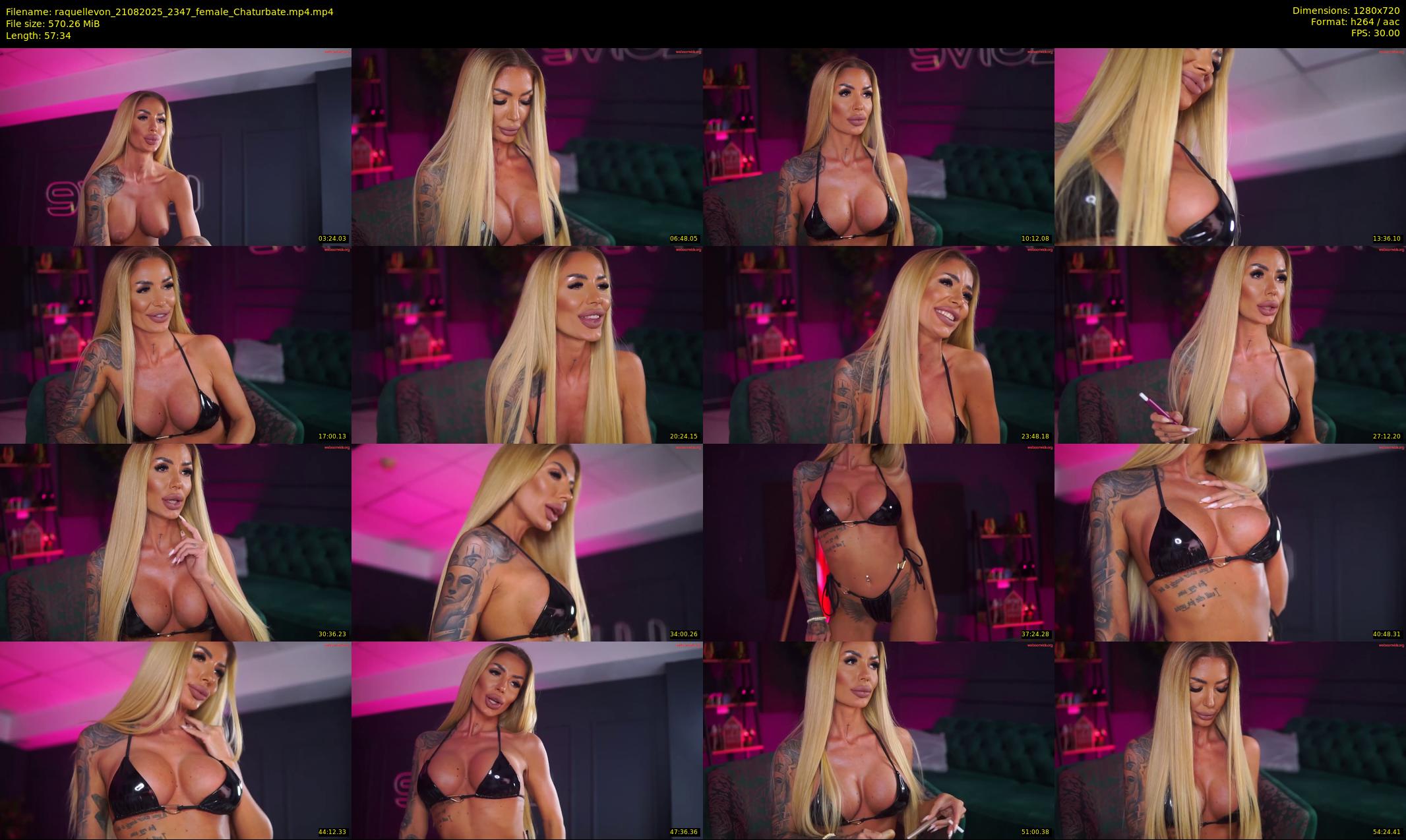 raquellevon — 58 minute Chaturbate female cam show recording, 720p, Aug 21, 2025