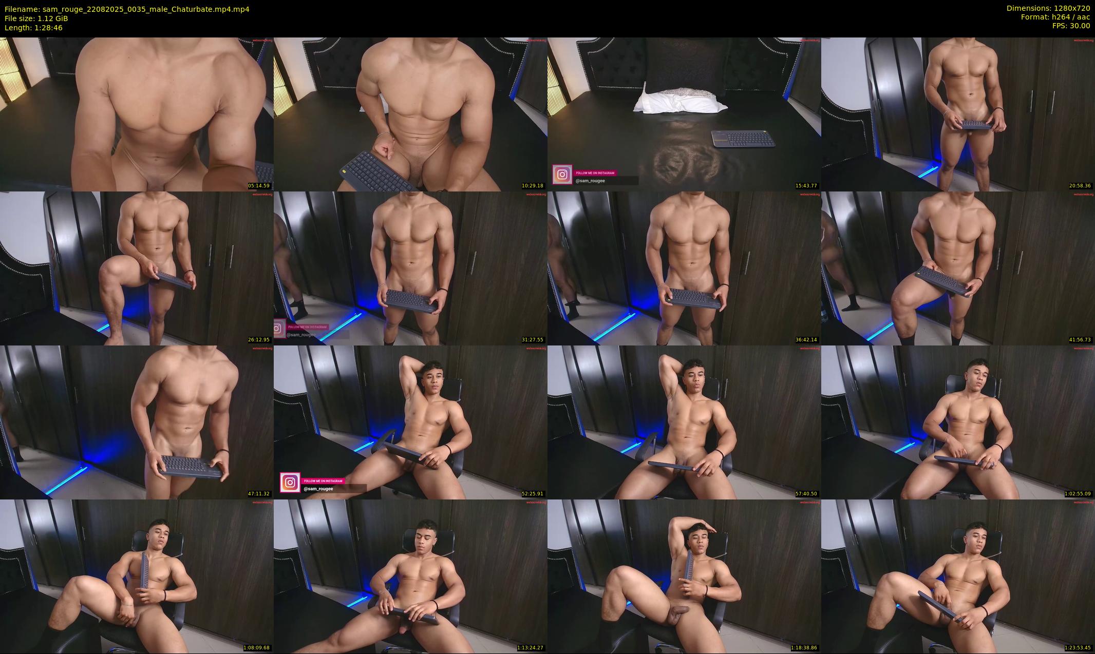 sam_rouge — 89 minute Chaturbate male cam show recording, 720p, Aug 22, 2025