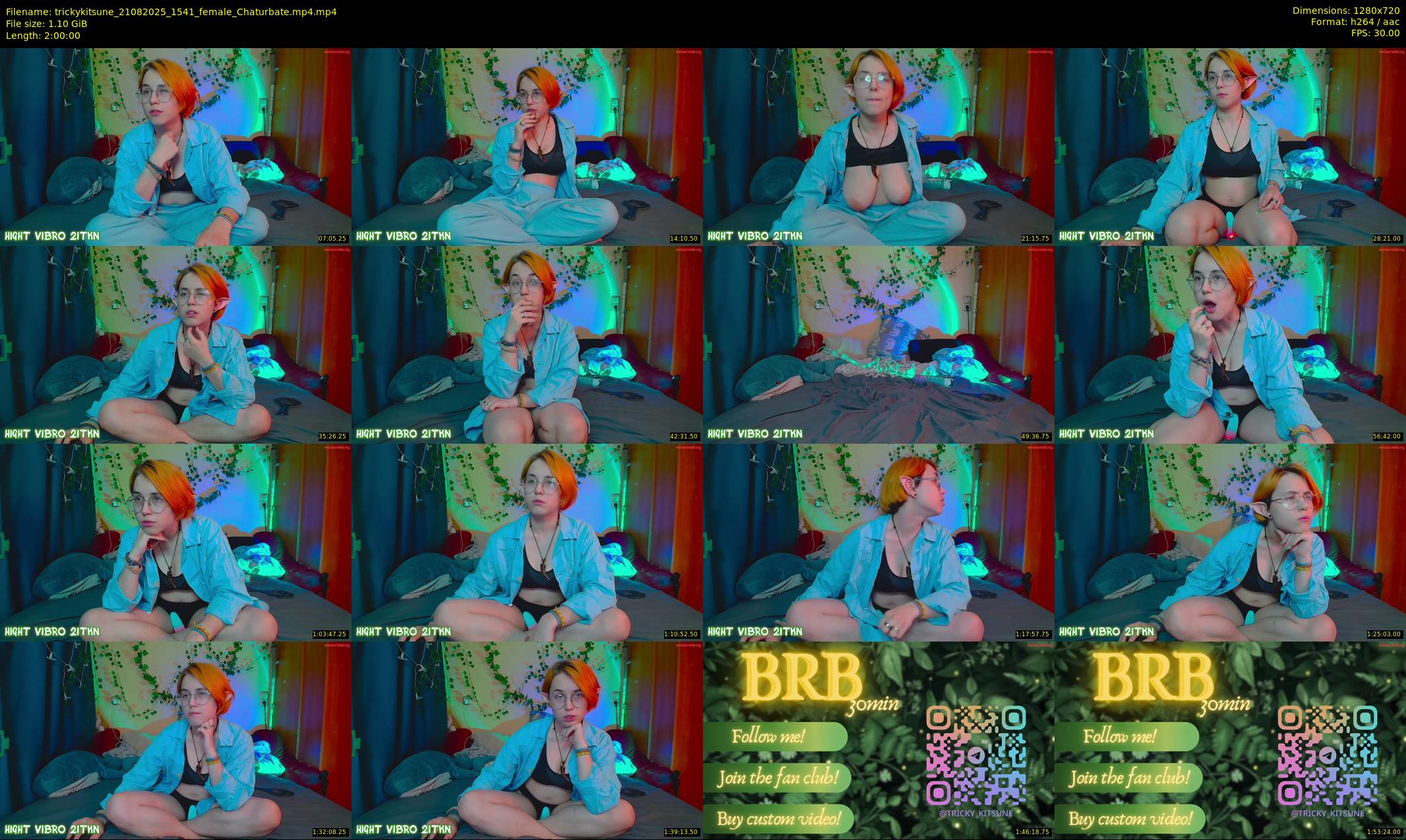 trickykitsune — 120 minute Chaturbate female cam show recording, 720p, Aug 21, 2025