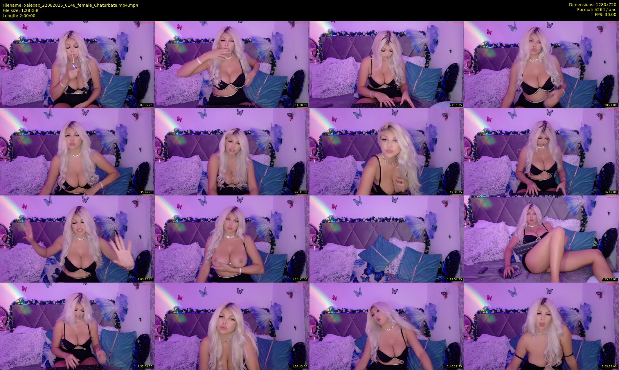 xalexax — 120 minute Chaturbate female cam show recording, 720p, Aug 22, 2025
